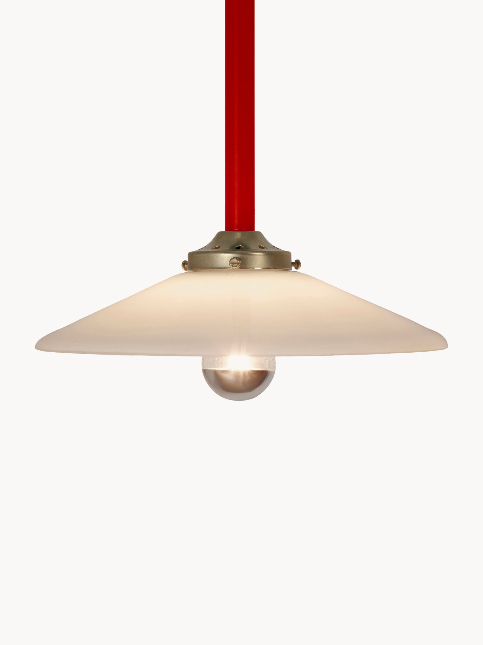Plafonnier artisanal Helmer - Blanc, rouge, doré