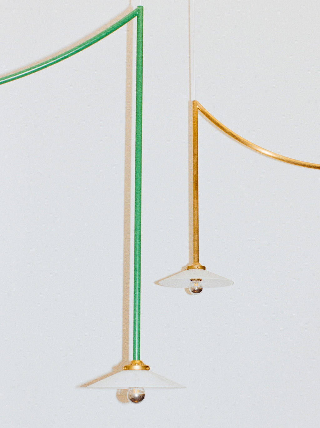 Plafonnier artisanal Helmer - Blanc, vert, doré
