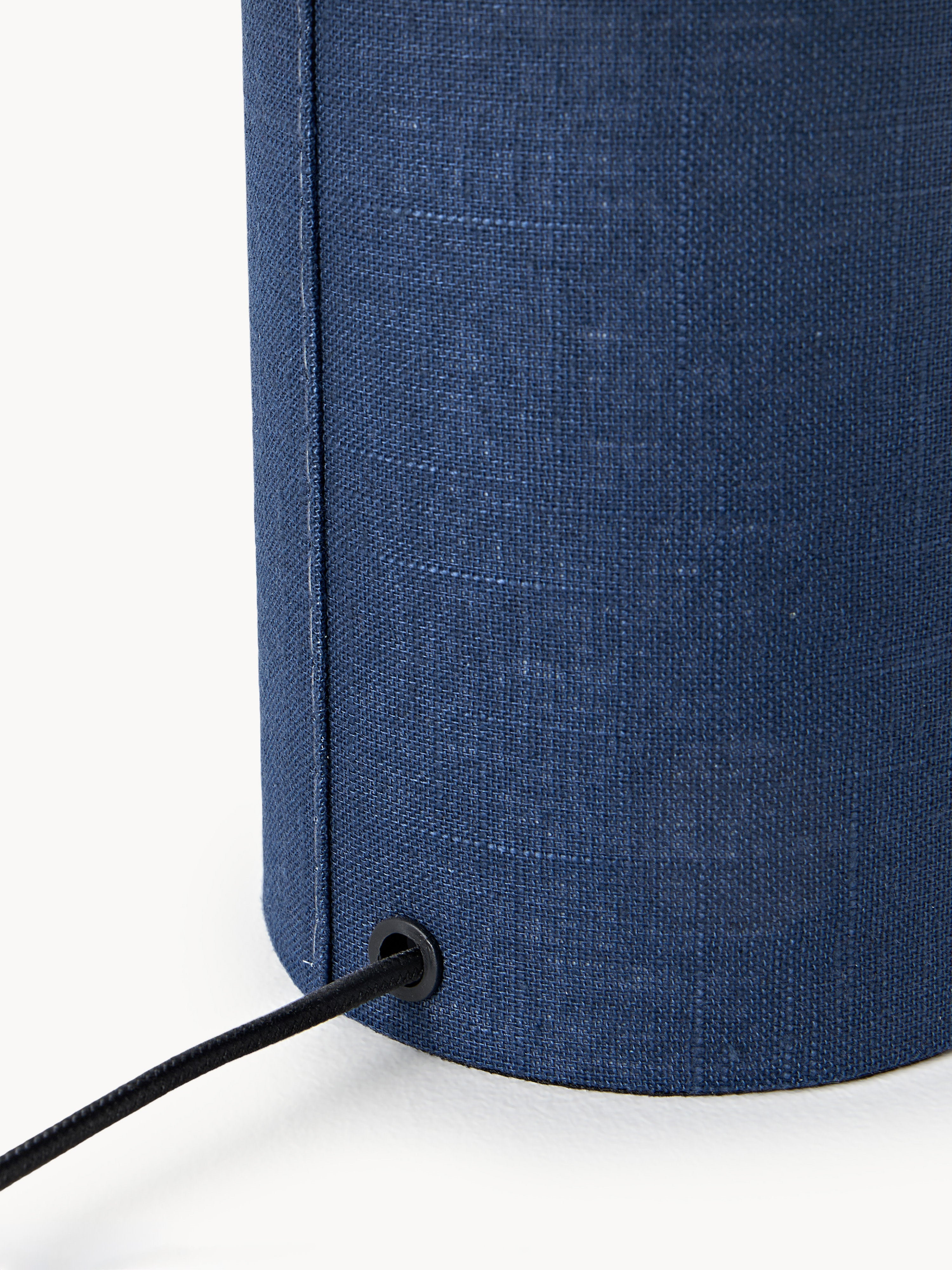 Lampe à poser en lin Tomi - Linge bleu foncé