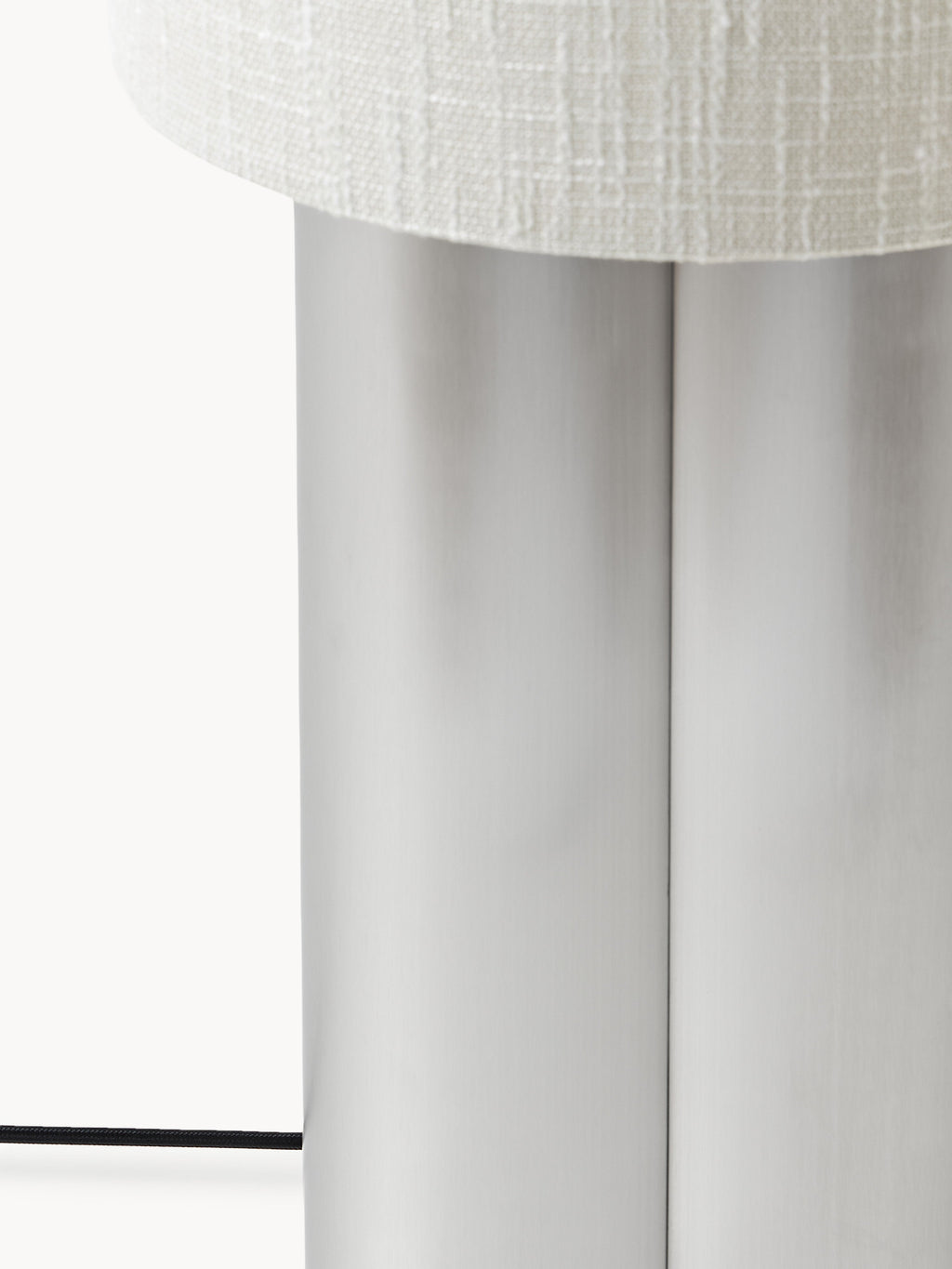 Petit lampadaire Asmund - Blanc cassé, argenté