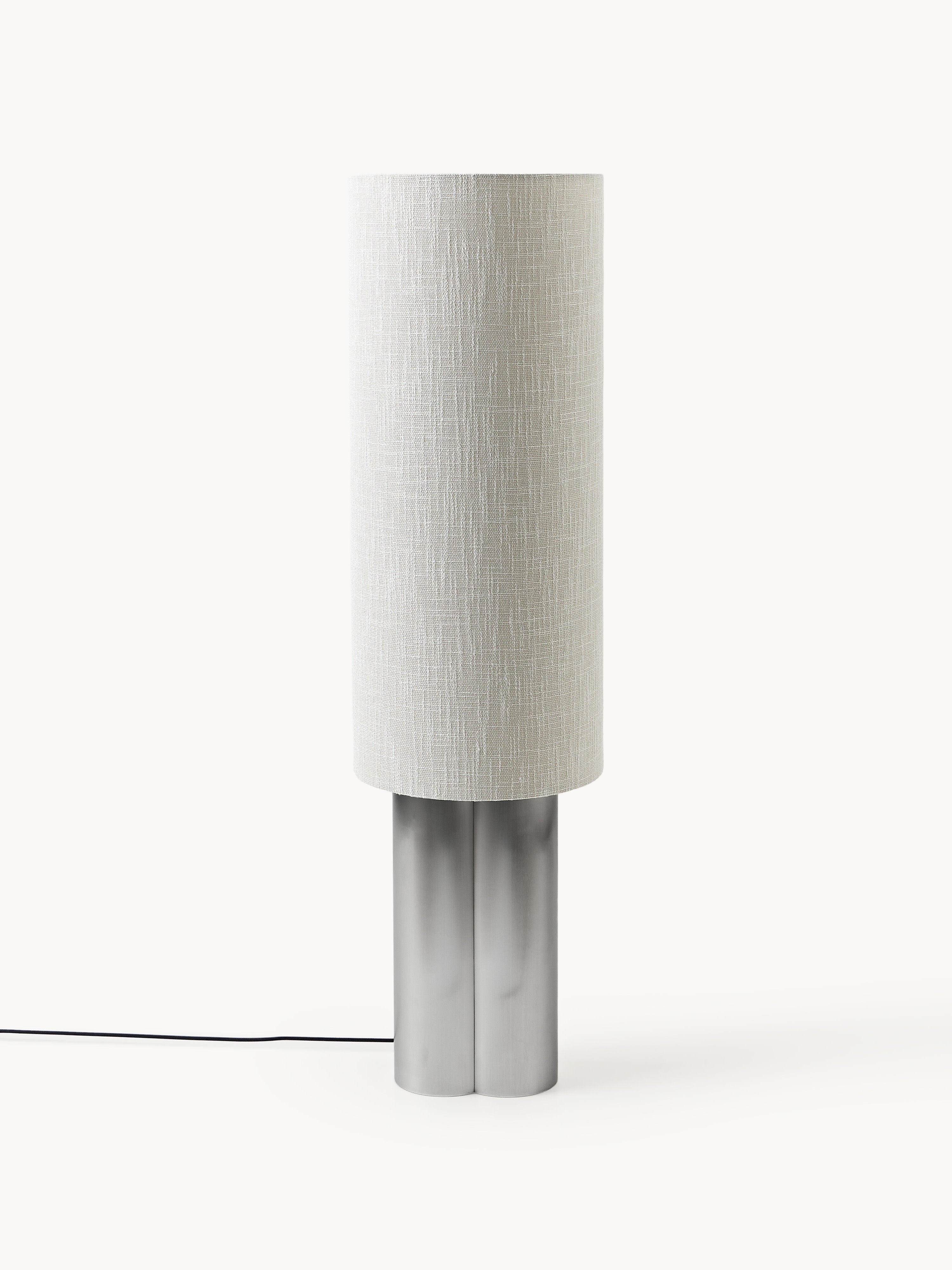 Petit lampadaire Asmund - Blanc cassé, argenté