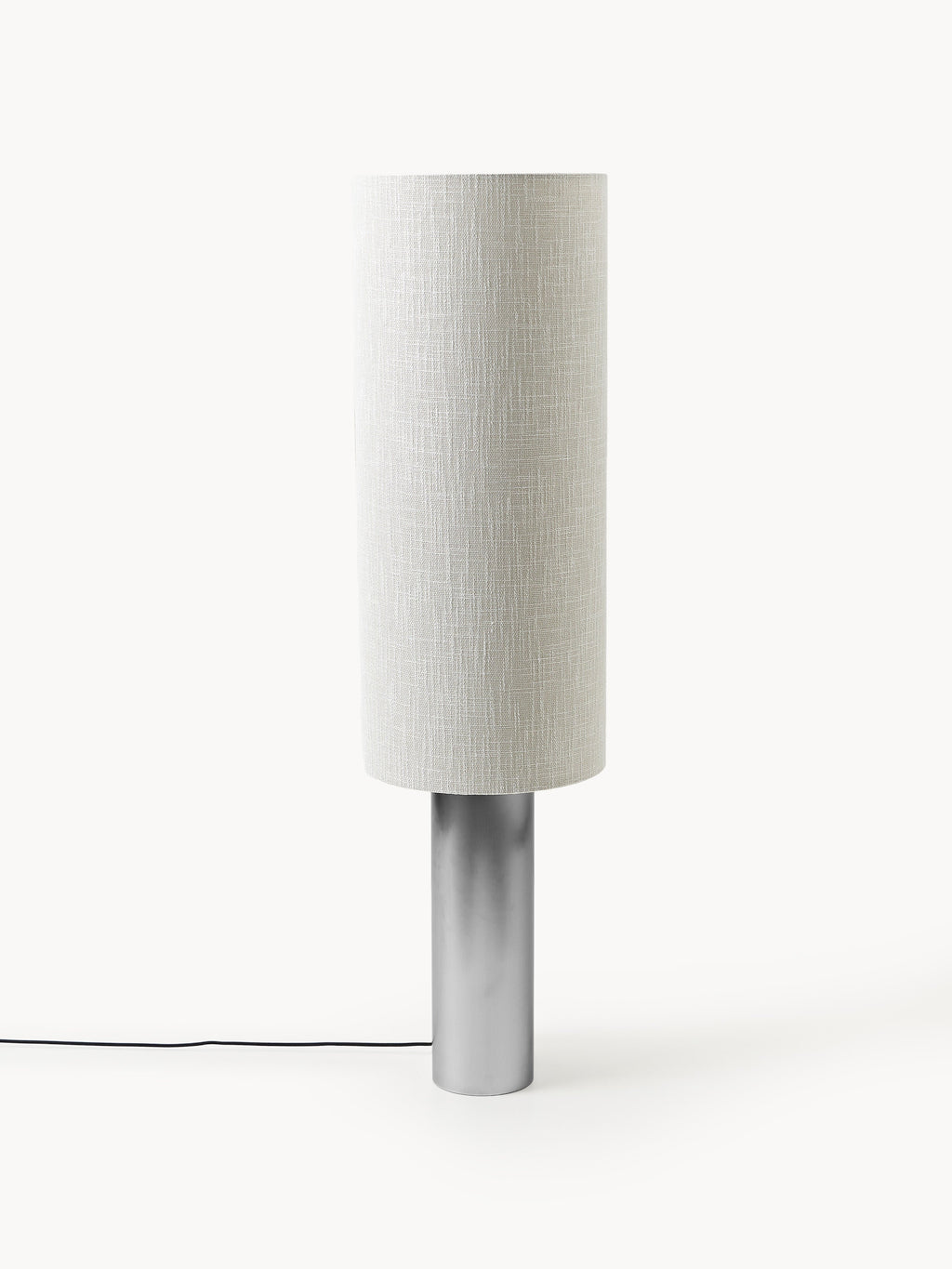 Petit lampadaire Asmund - Blanc cassé, argenté