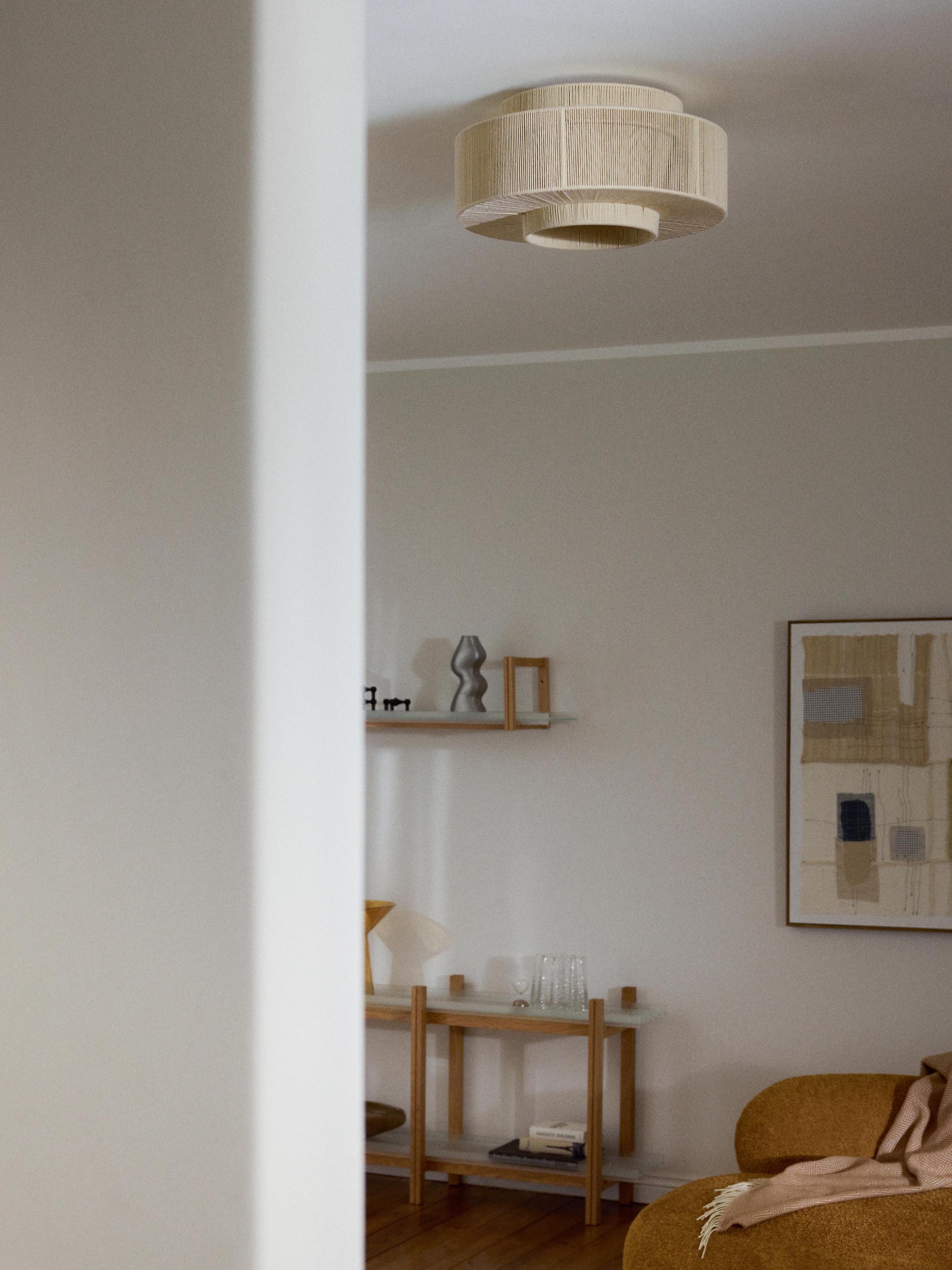 Plafonnier en fils de lin Matias - Beige clair