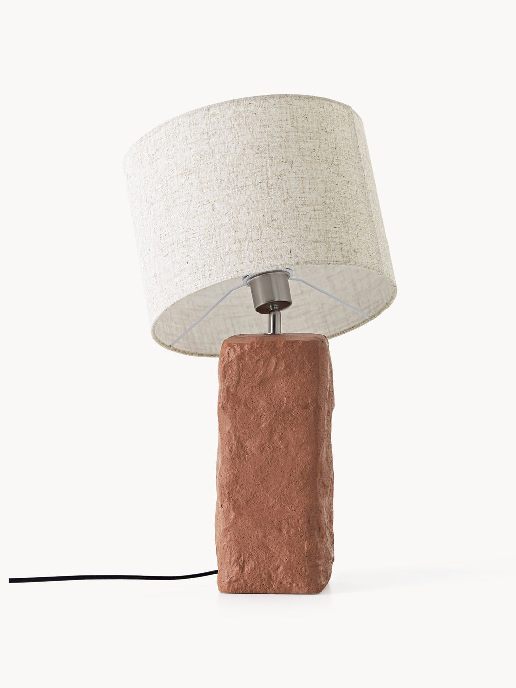 Grande lampe à poser avec pied en béton Dadi - Beige clair, terracotta
