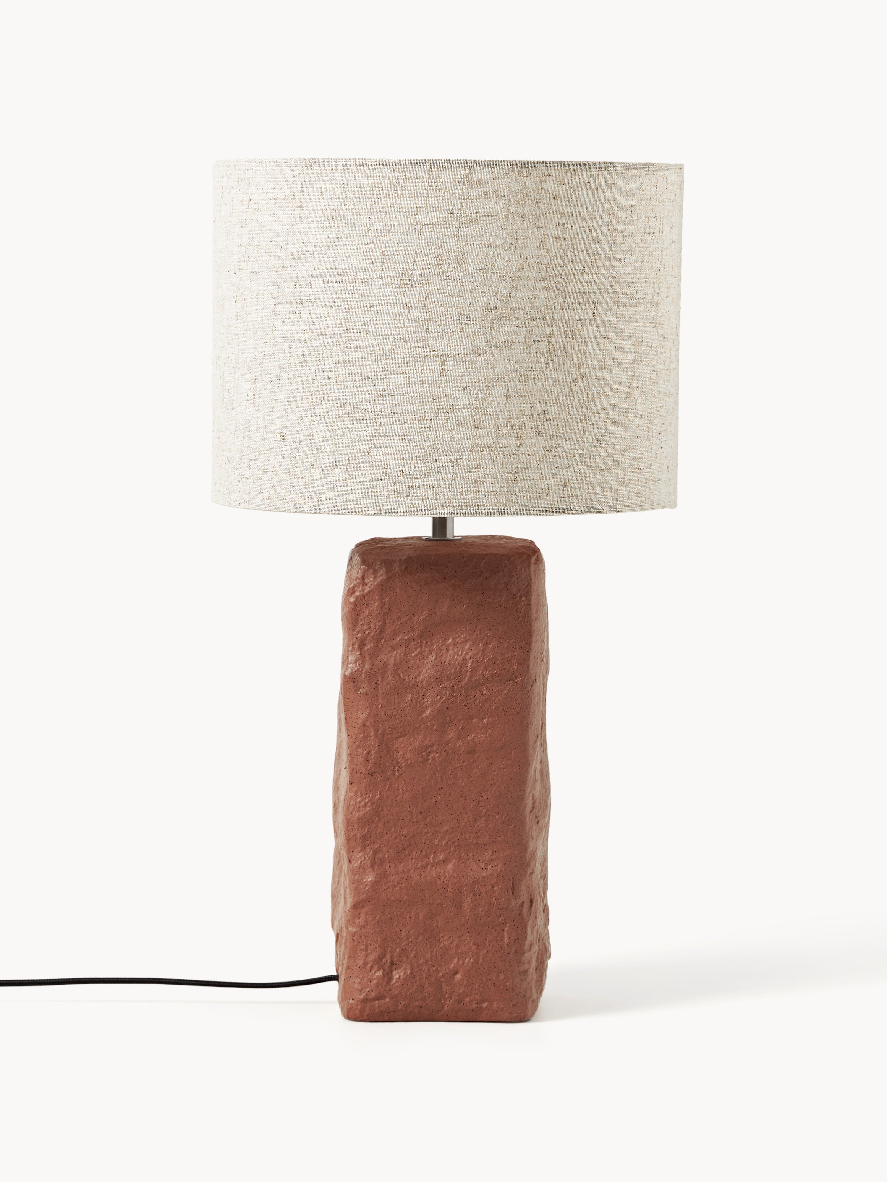 Grande lampe à poser avec pied en béton Dadi - Beige clair, terracotta