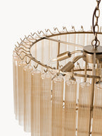 Grand lustre en verre Tove - Beige, doré