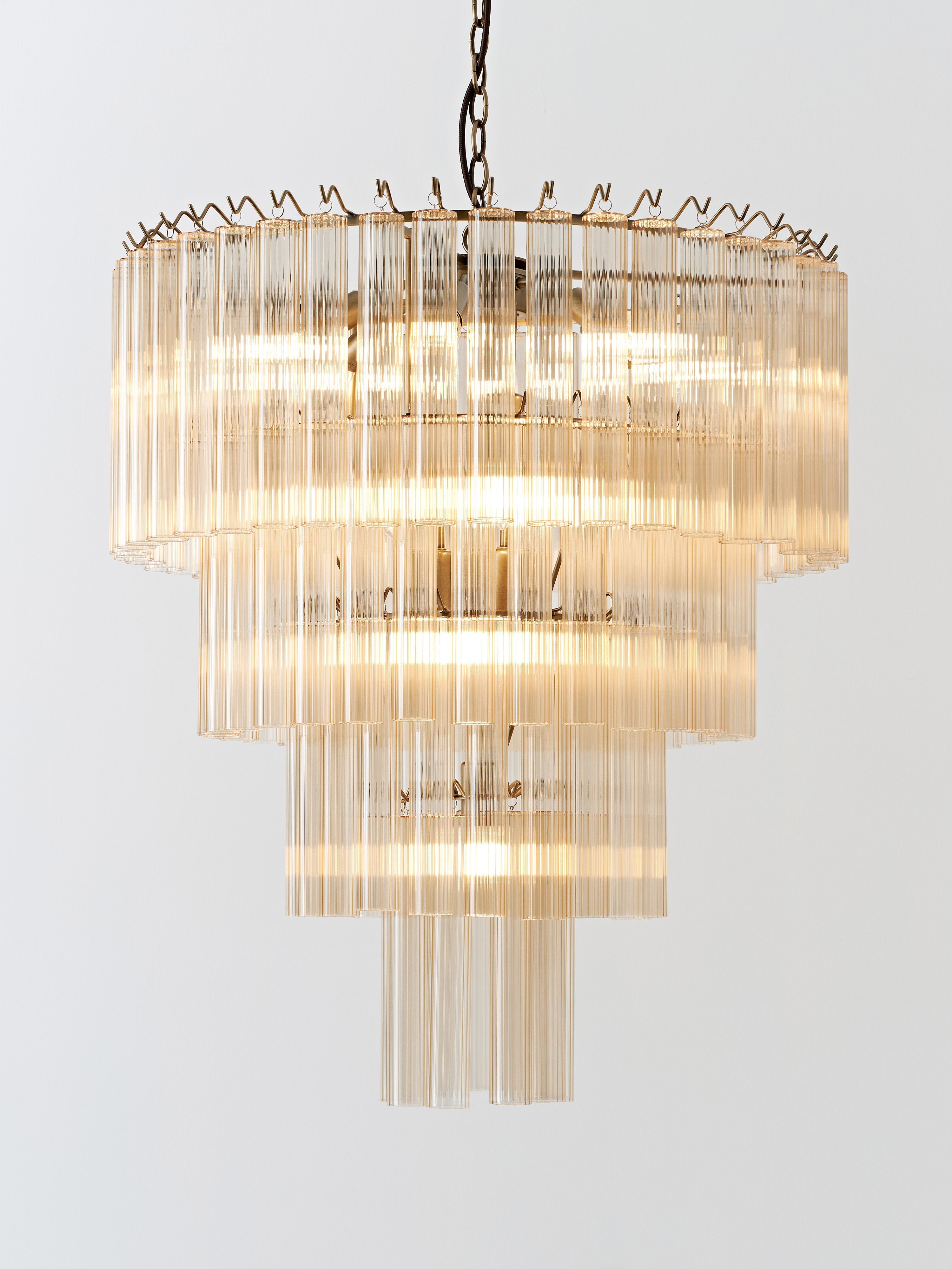 Grand lustre en verre Tove - Beige, doré