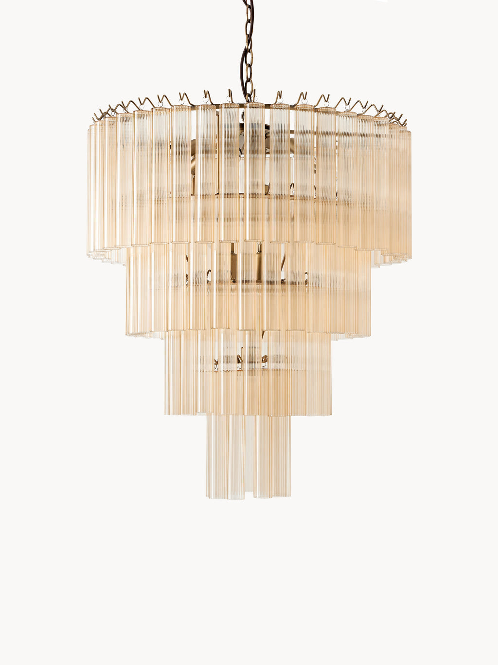 Grand lustre en verre Tove - Beige, doré