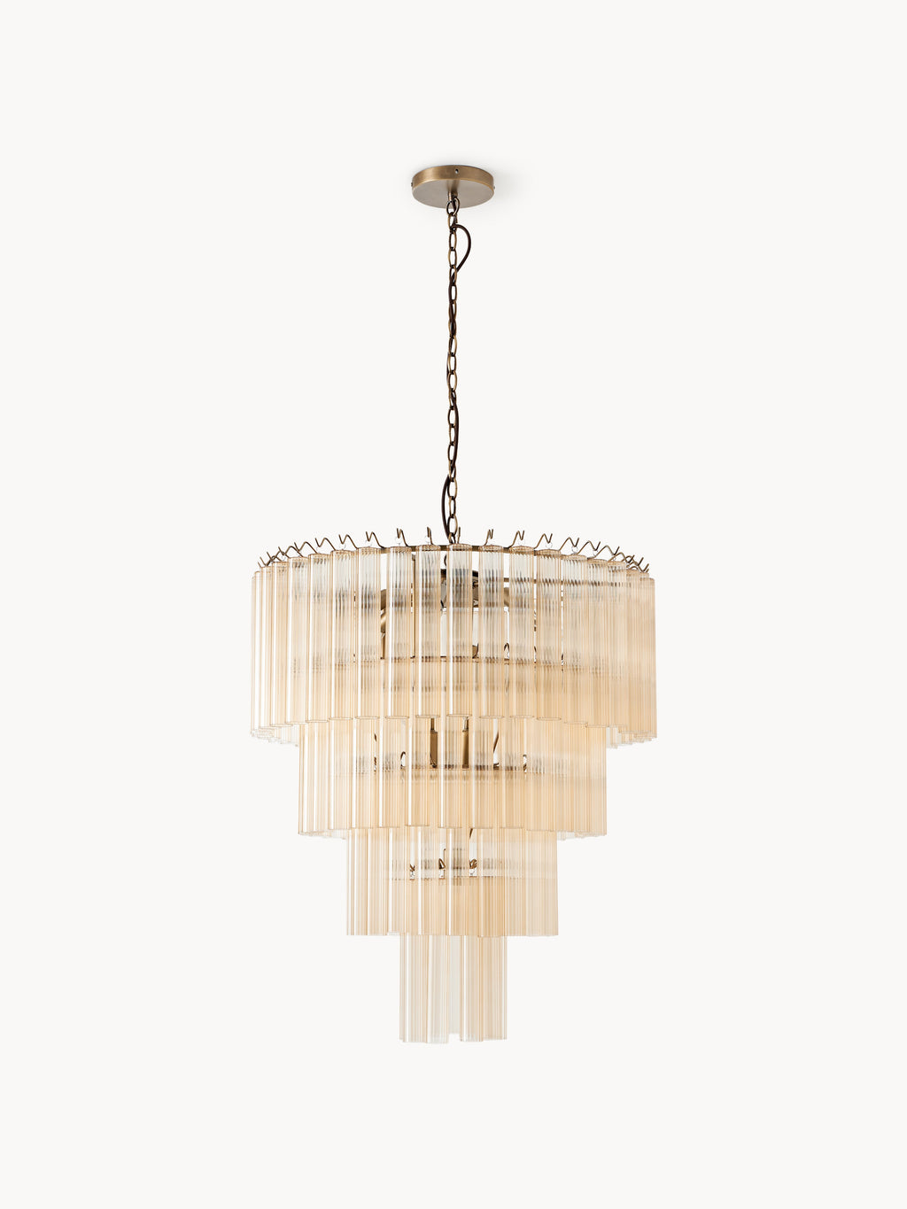 Grand lustre en verre Tove - Beige, doré