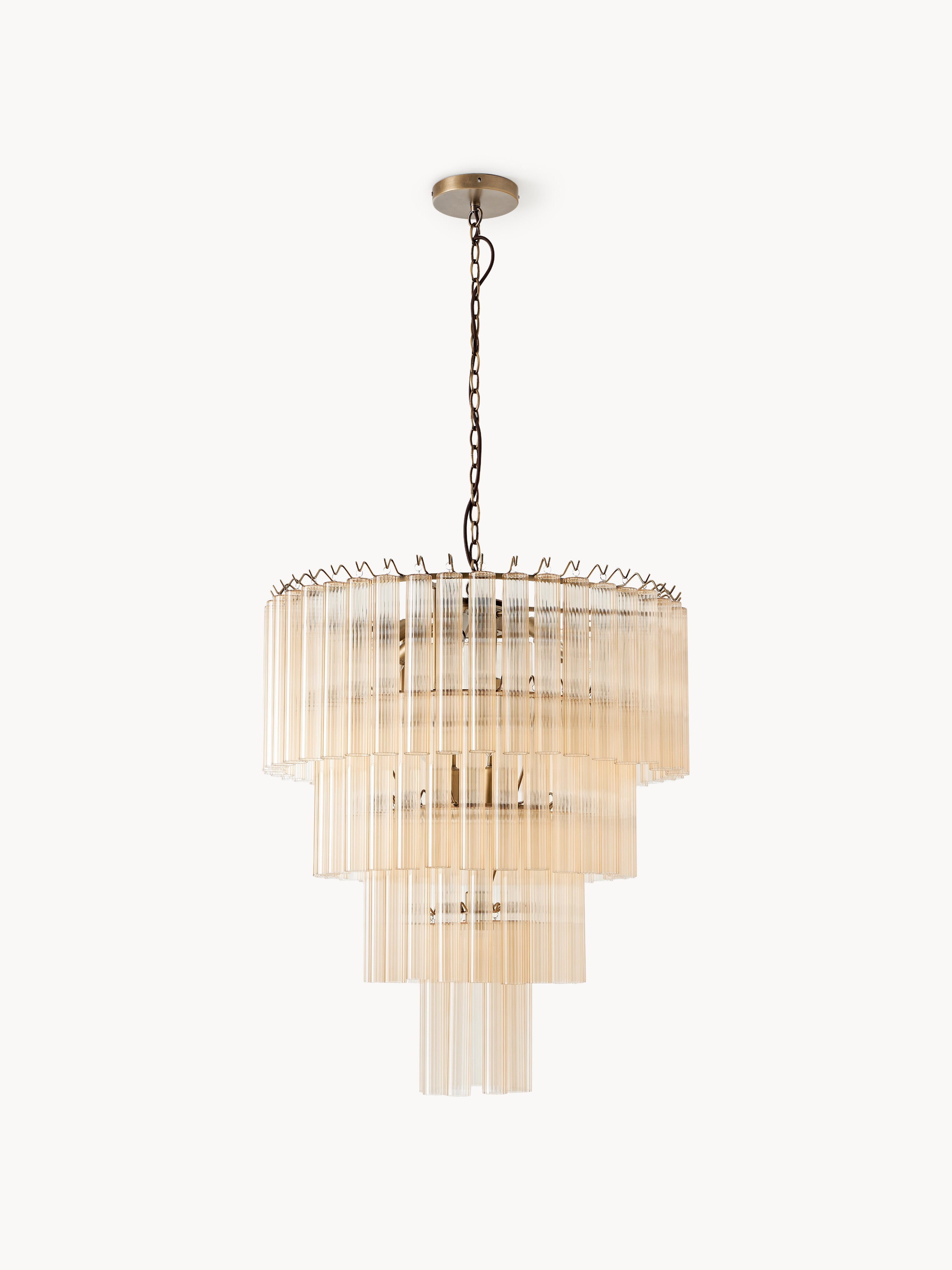 Grand lustre en verre Tove - Beige, doré