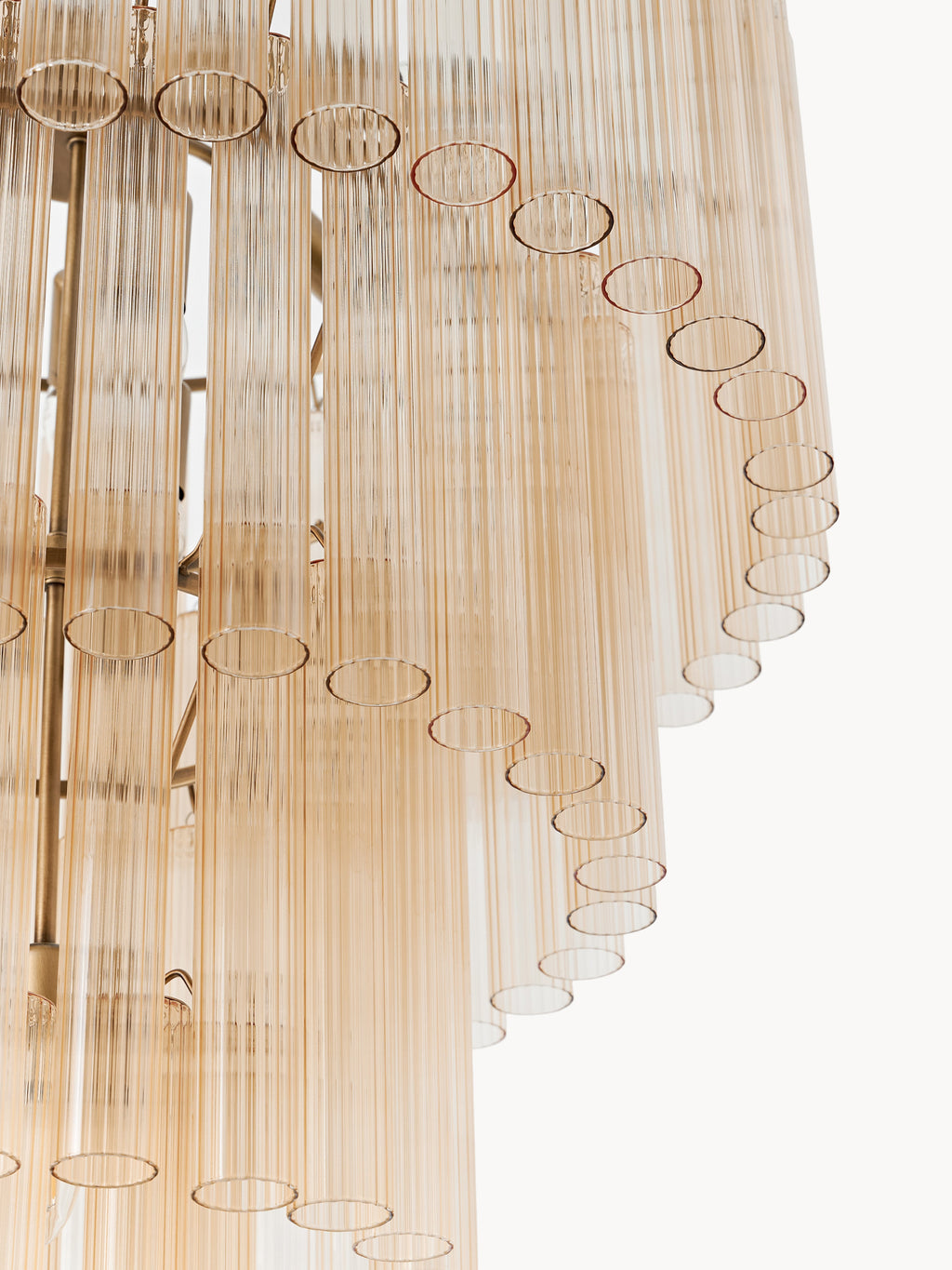 Grand lustre en verre Tove - Beige, doré