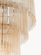 Grand lustre en verre Tove - Beige, doré