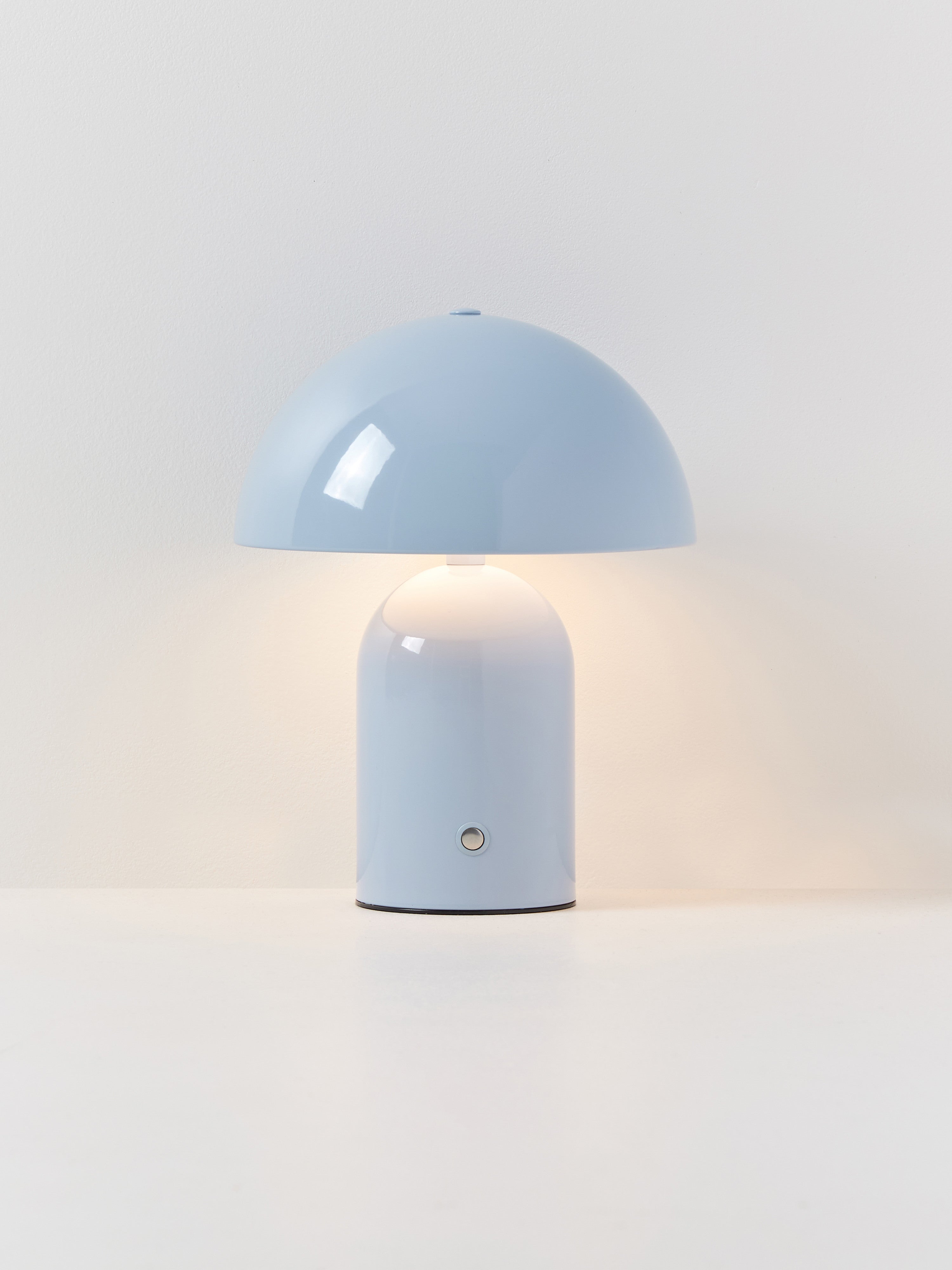 Petite lampe à poser LED Elmo, intensité ajustable - Bleu ciel, haute brillance