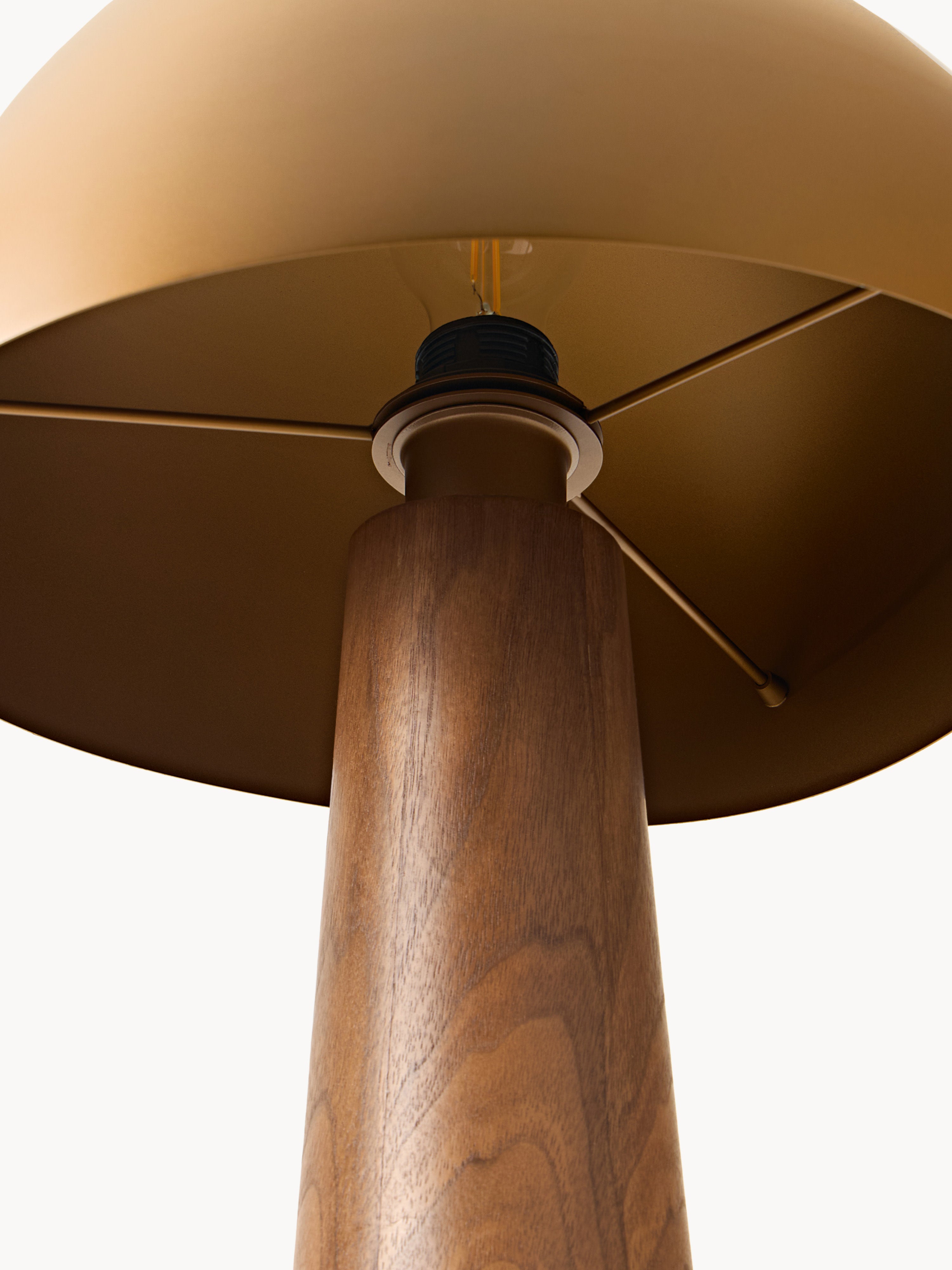 Lampadaire Clive - Chêne foncé, doré