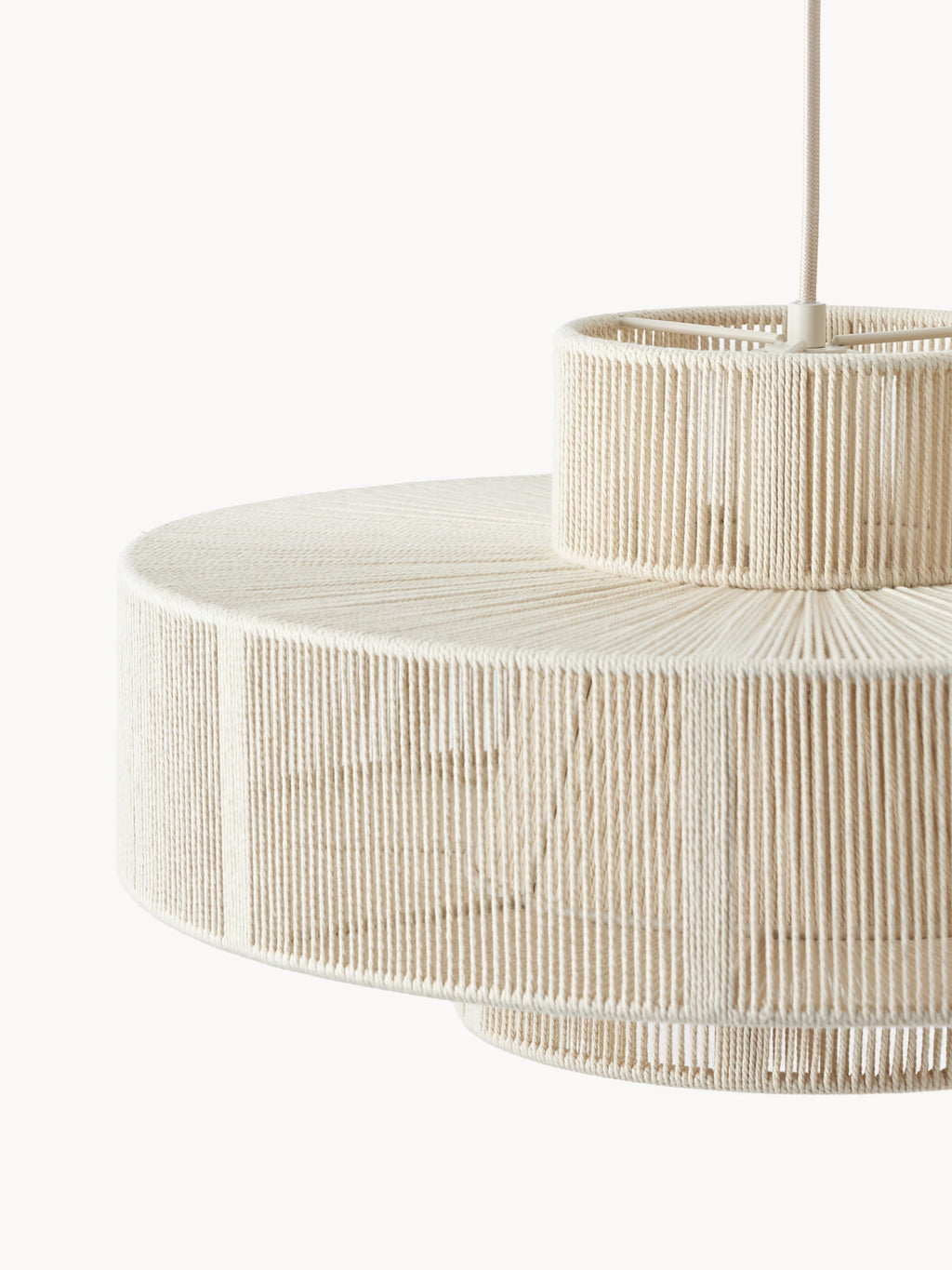 Grande suspension en lin Matias - Blanc crème