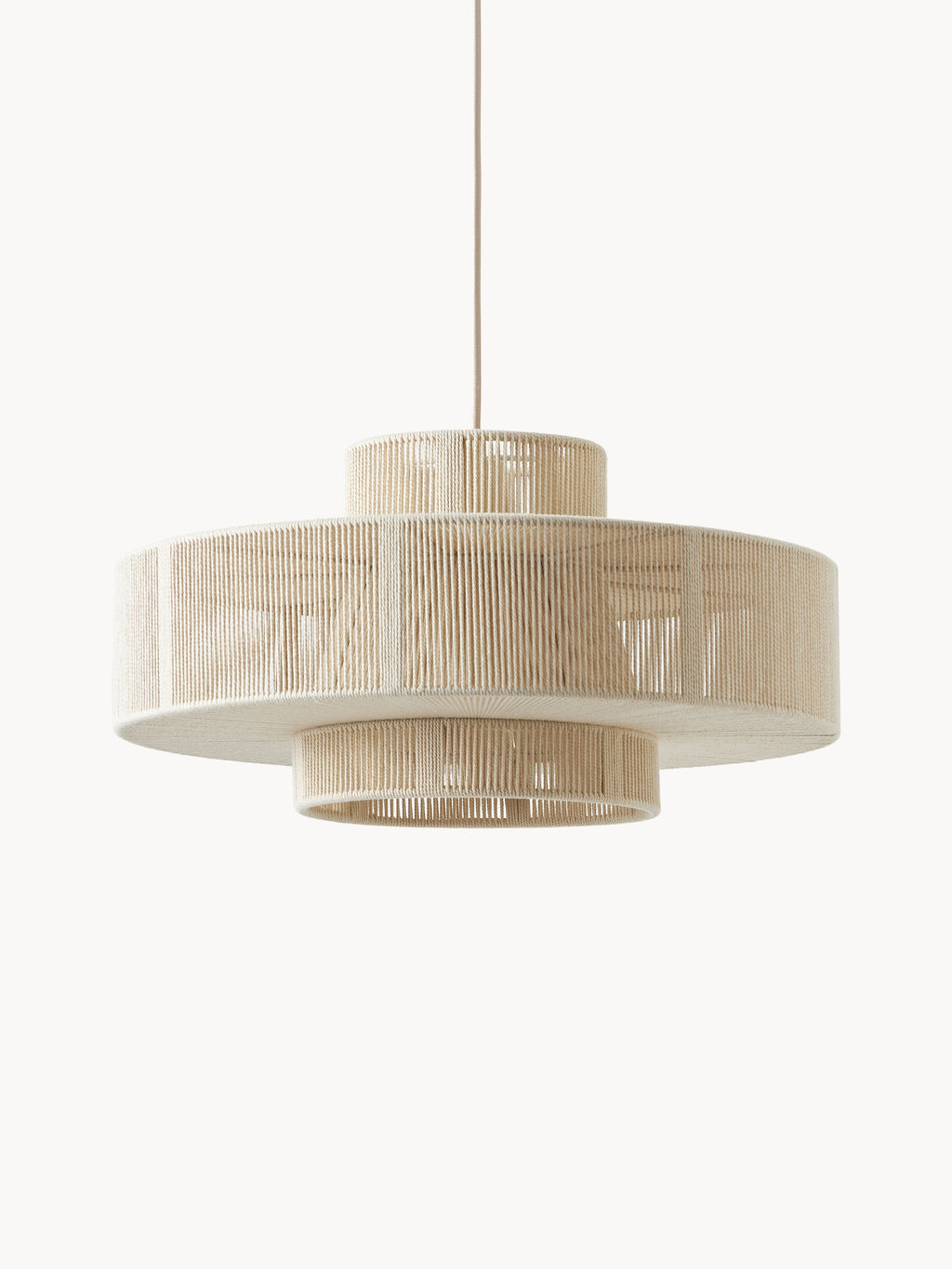 Grande suspension en lin Matias - Blanc crème