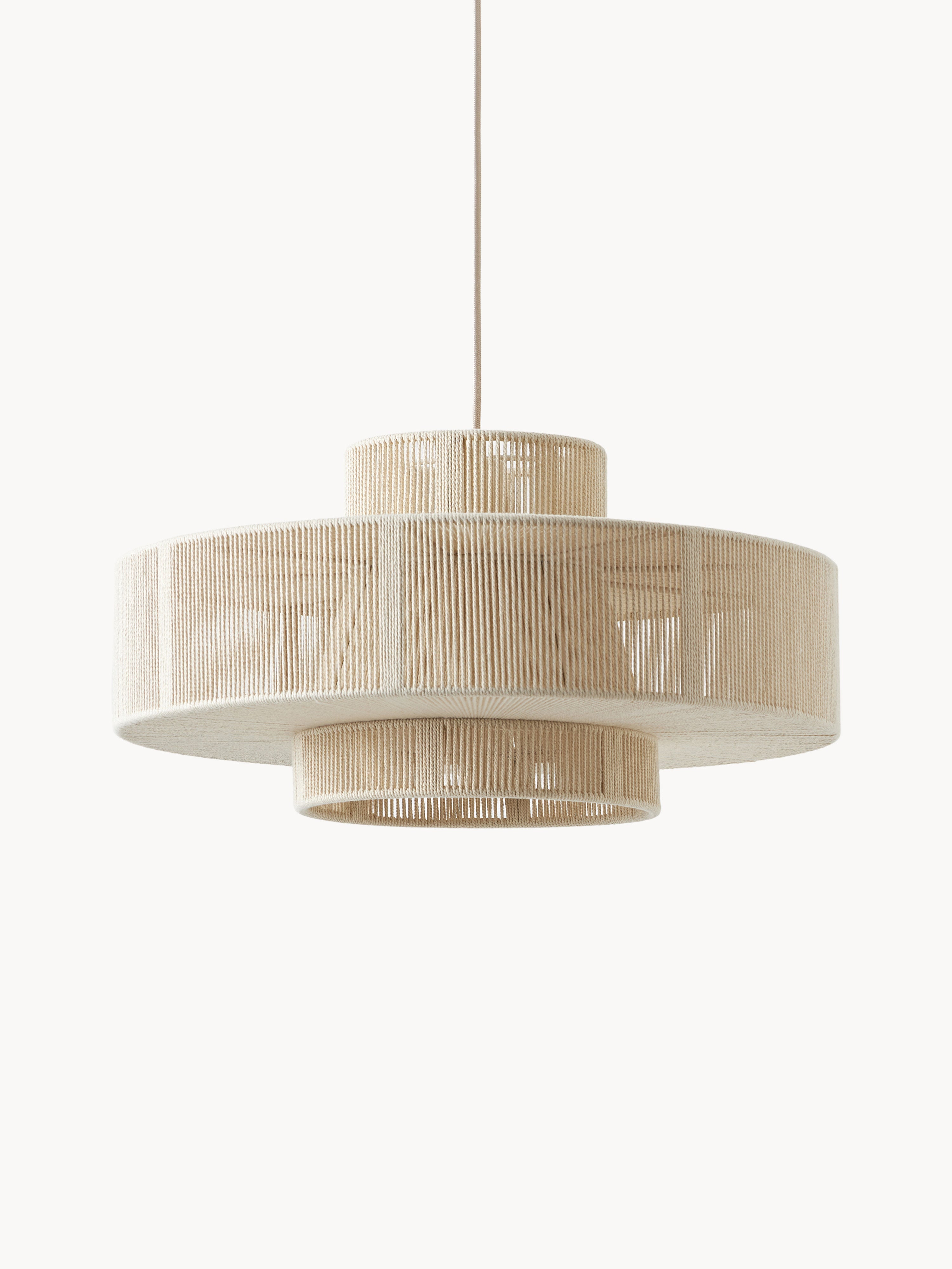 Grande suspension en lin Matias - Blanc crème