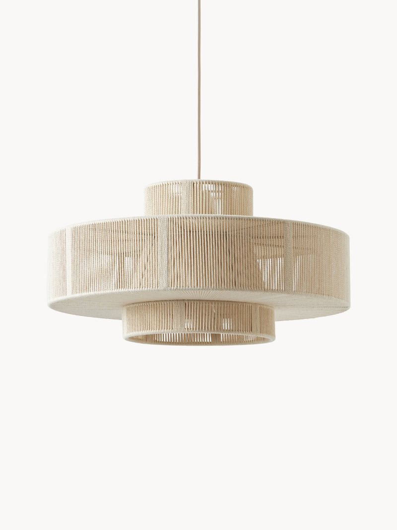 Grande suspension en lin Matias - Blanc crème