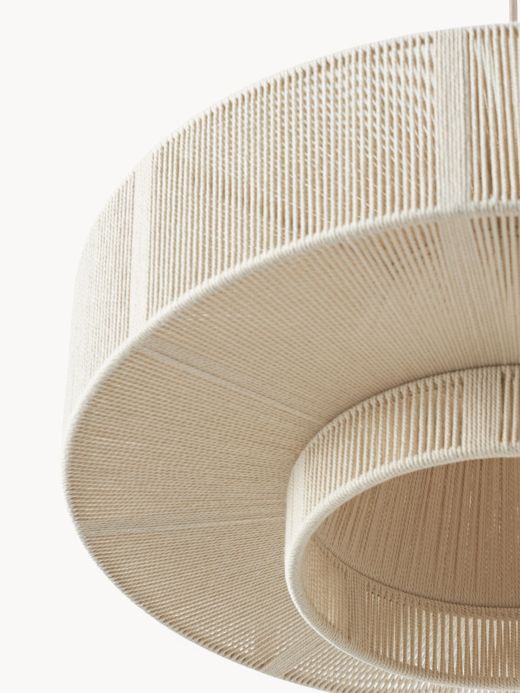 Grande suspension en lin Matias - Blanc crème