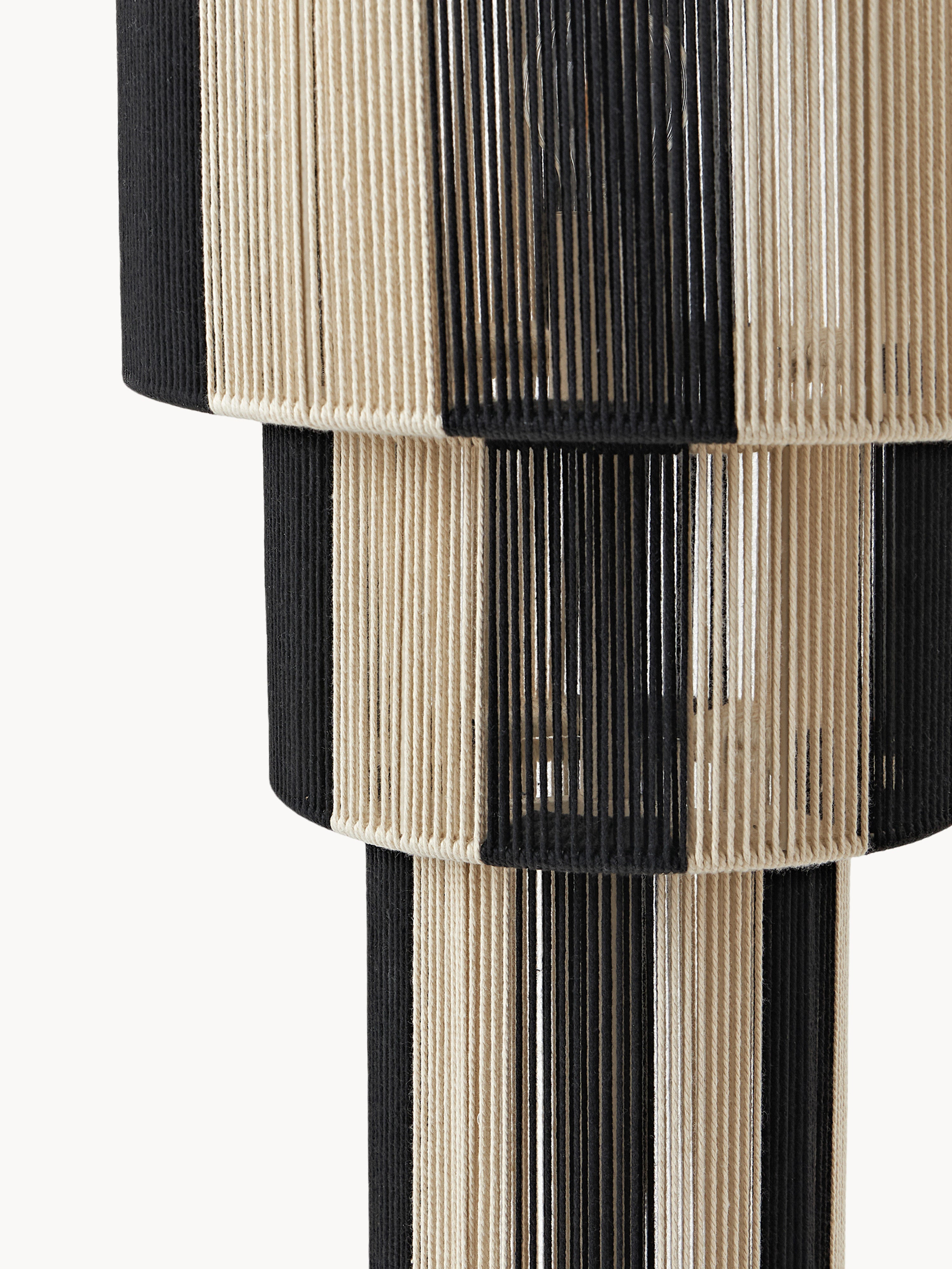 Lampadaire en fils de lin Matias - Beige clair, noir