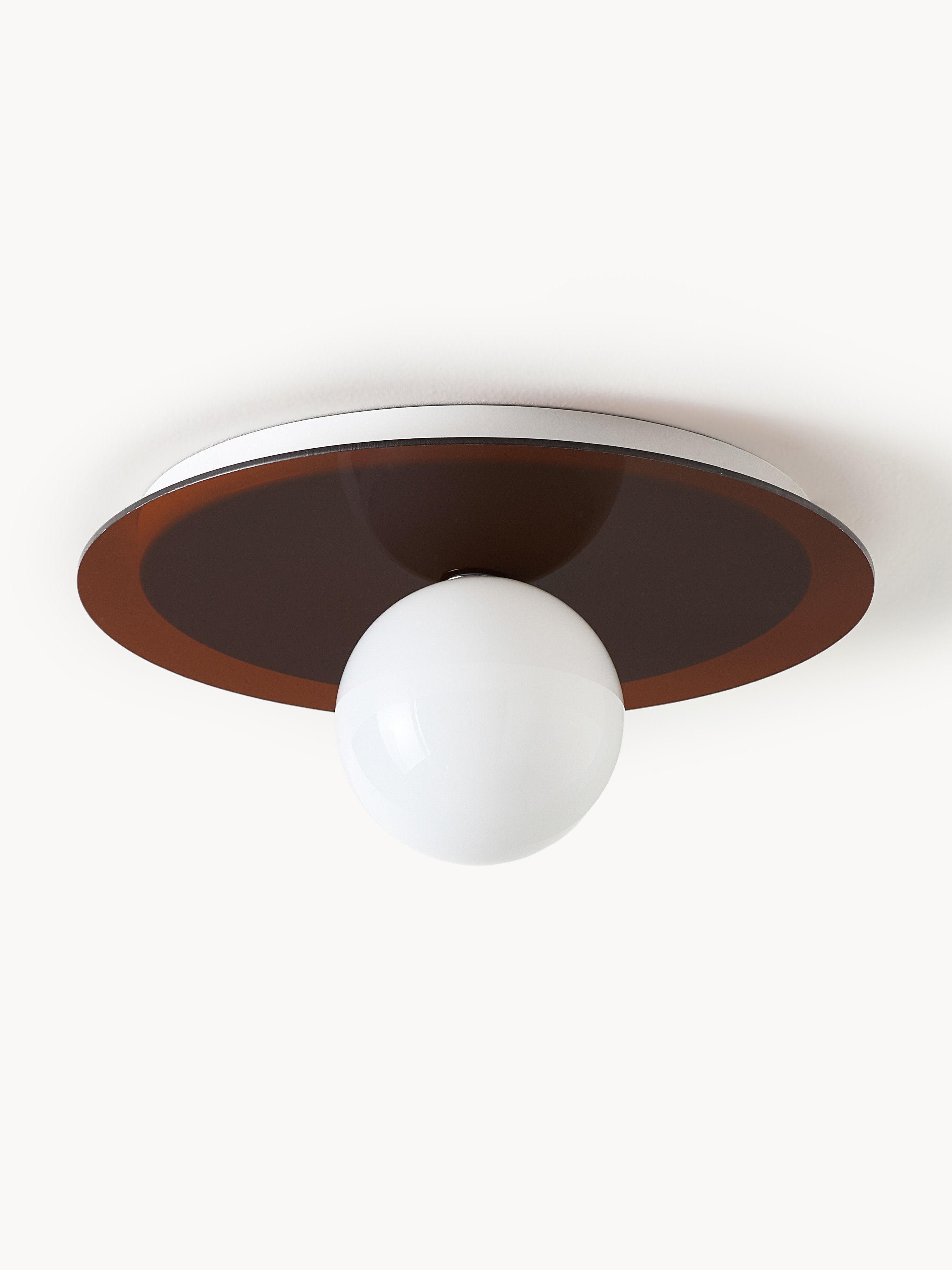 Spot encastré mur et plafond Daven - Brun foncé, blanc