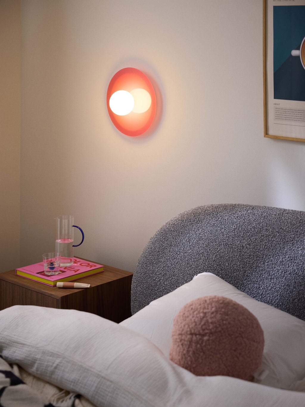 Spot encastré mur et plafond Daven - Rose, blanc