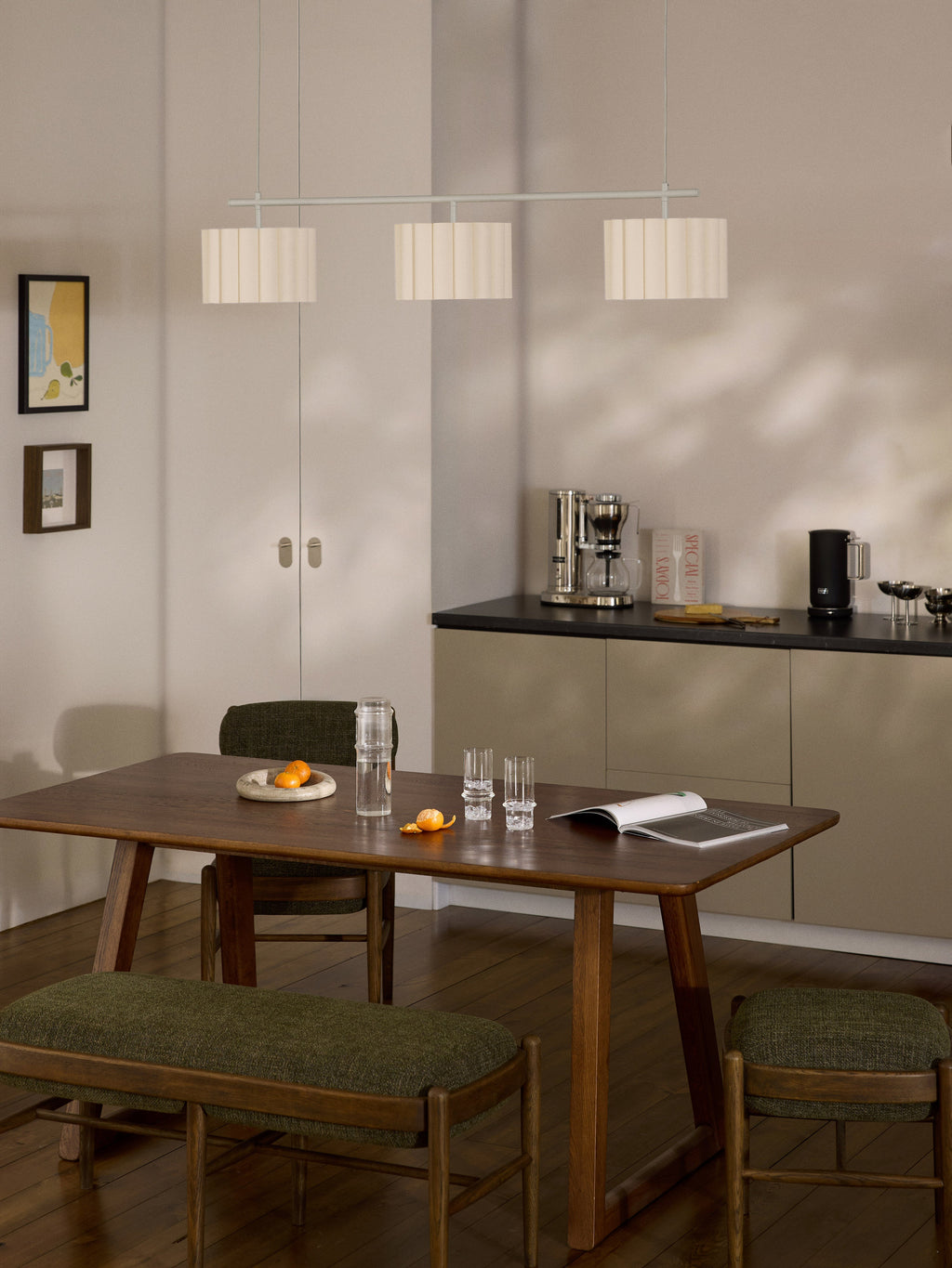 Grande suspension en lin Bjartmar - Beige clair, beige
