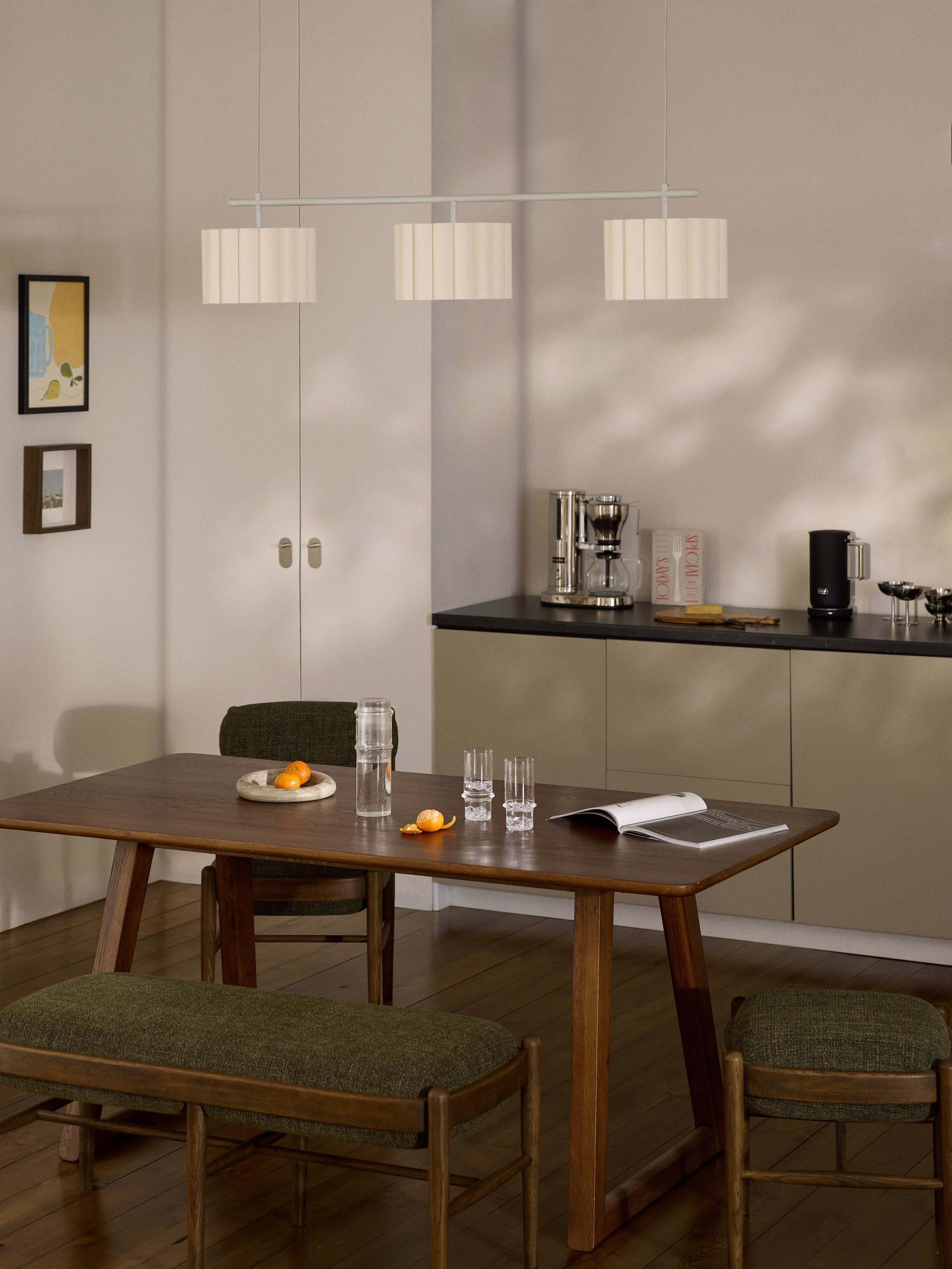 Grande suspension en lin Bjartmar - Beige clair, beige