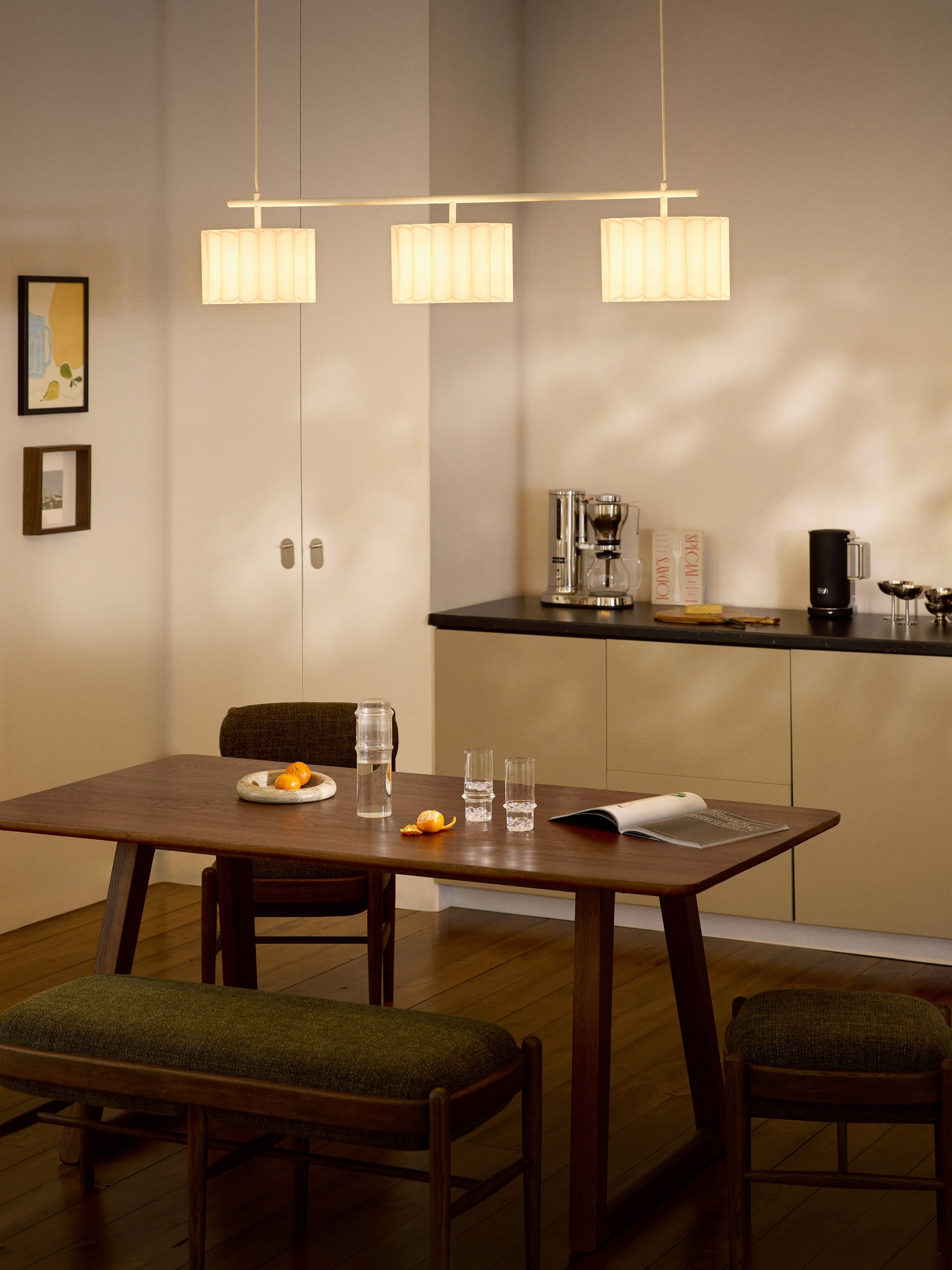 Grande suspension en lin Bjartmar - Beige clair, beige