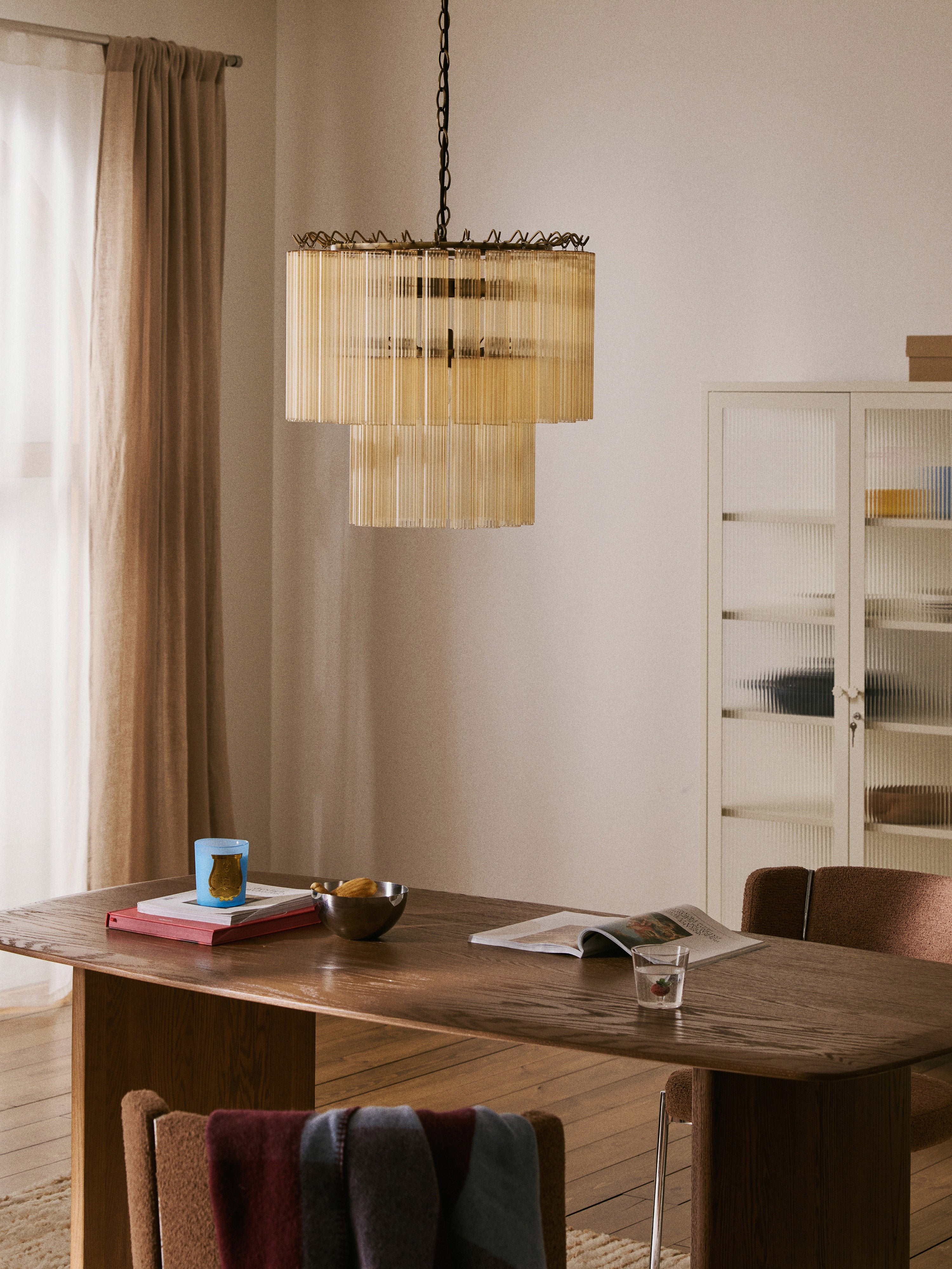 Lustre en verre Tove - Beige, doré