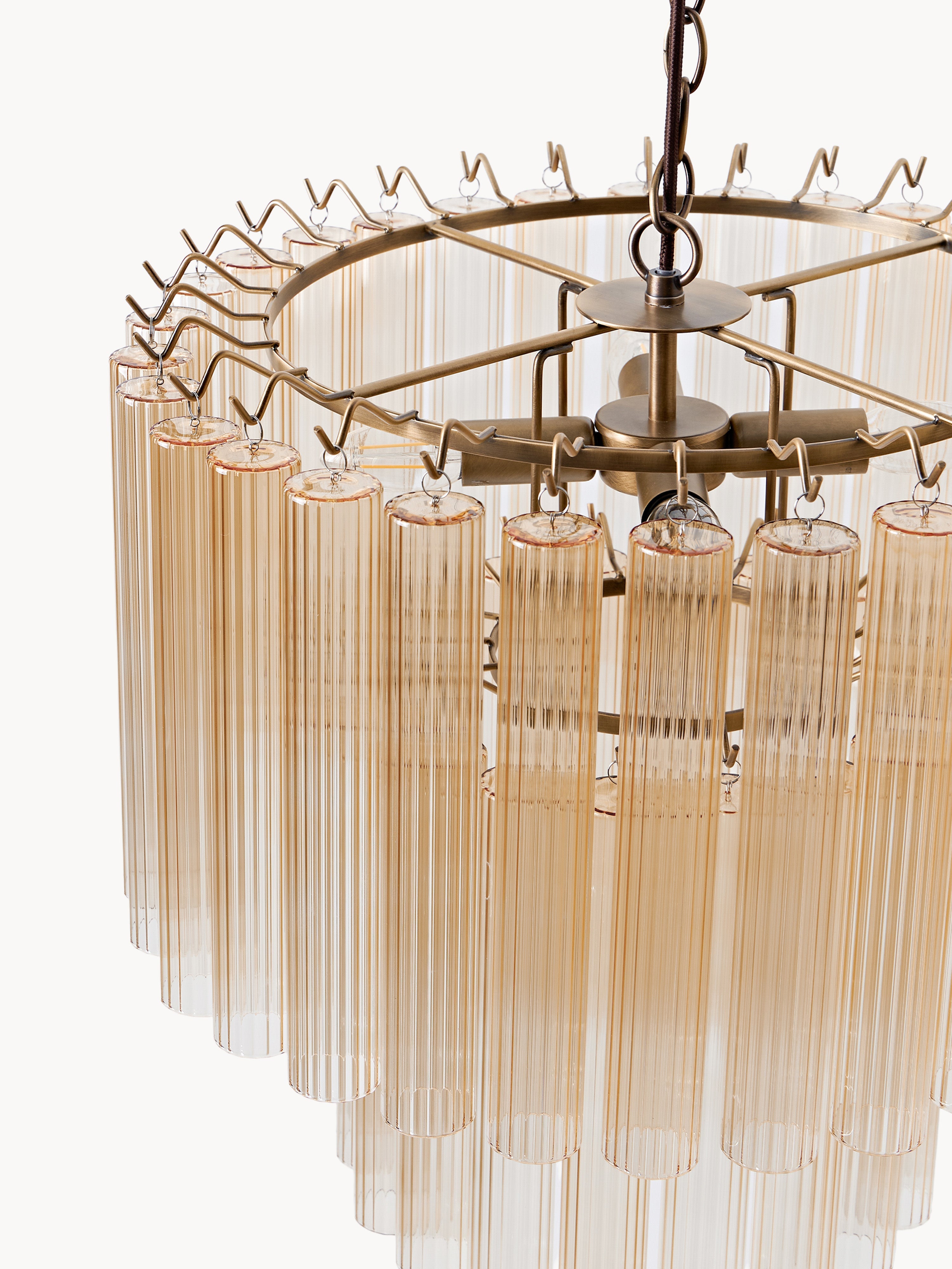 Lustre en verre Tove - Beige, doré