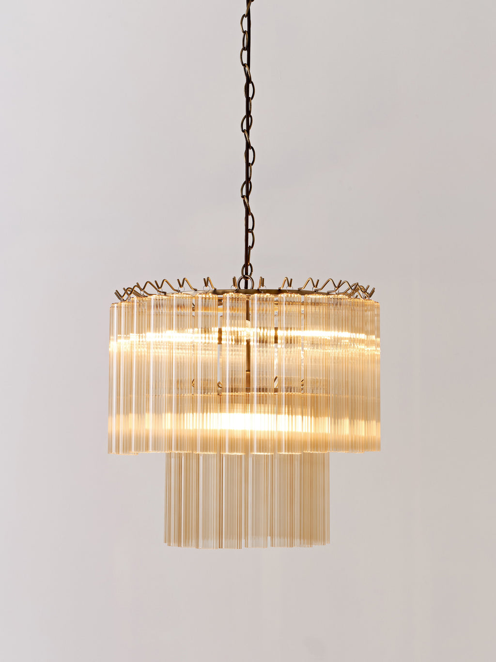 Lustre en verre Tove - Beige, doré