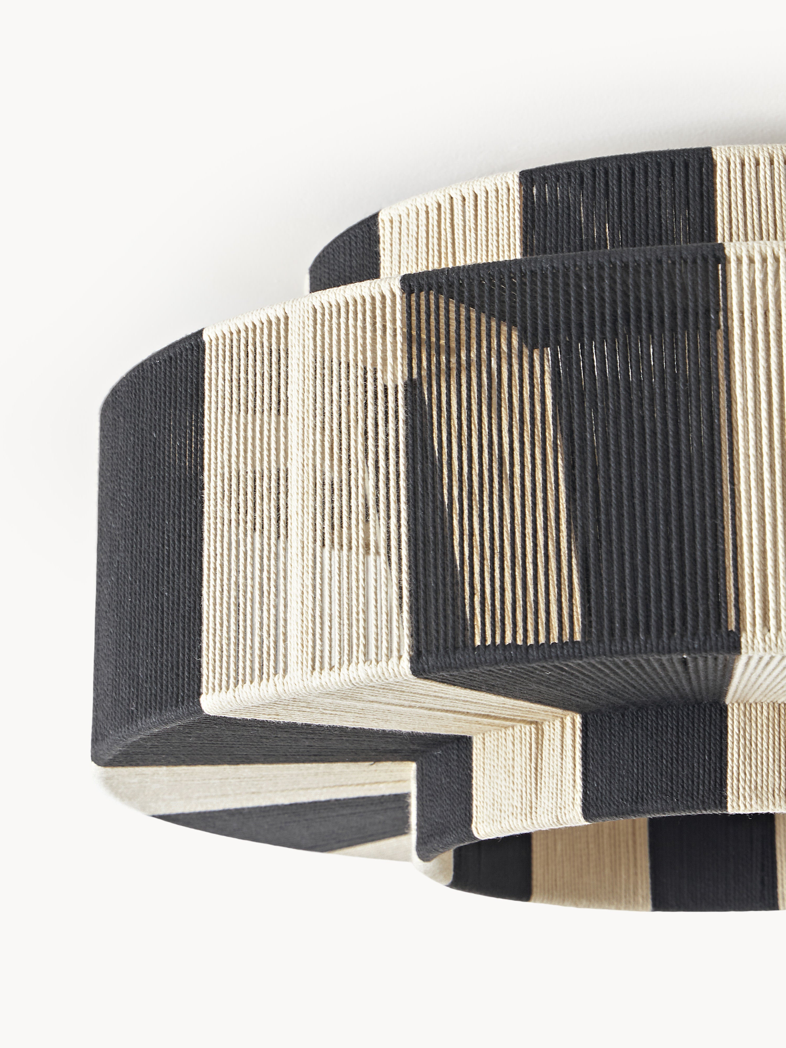 Plafonnier en fils de lin Matias - Beige clair, noir