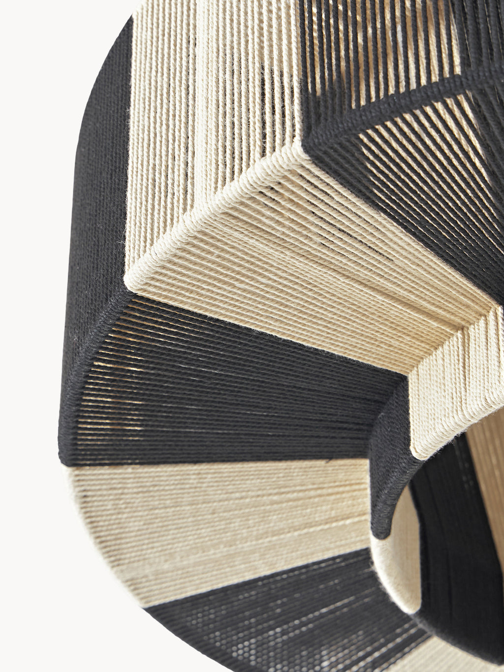Plafonnier en fils de lin Matias - Beige clair, noir