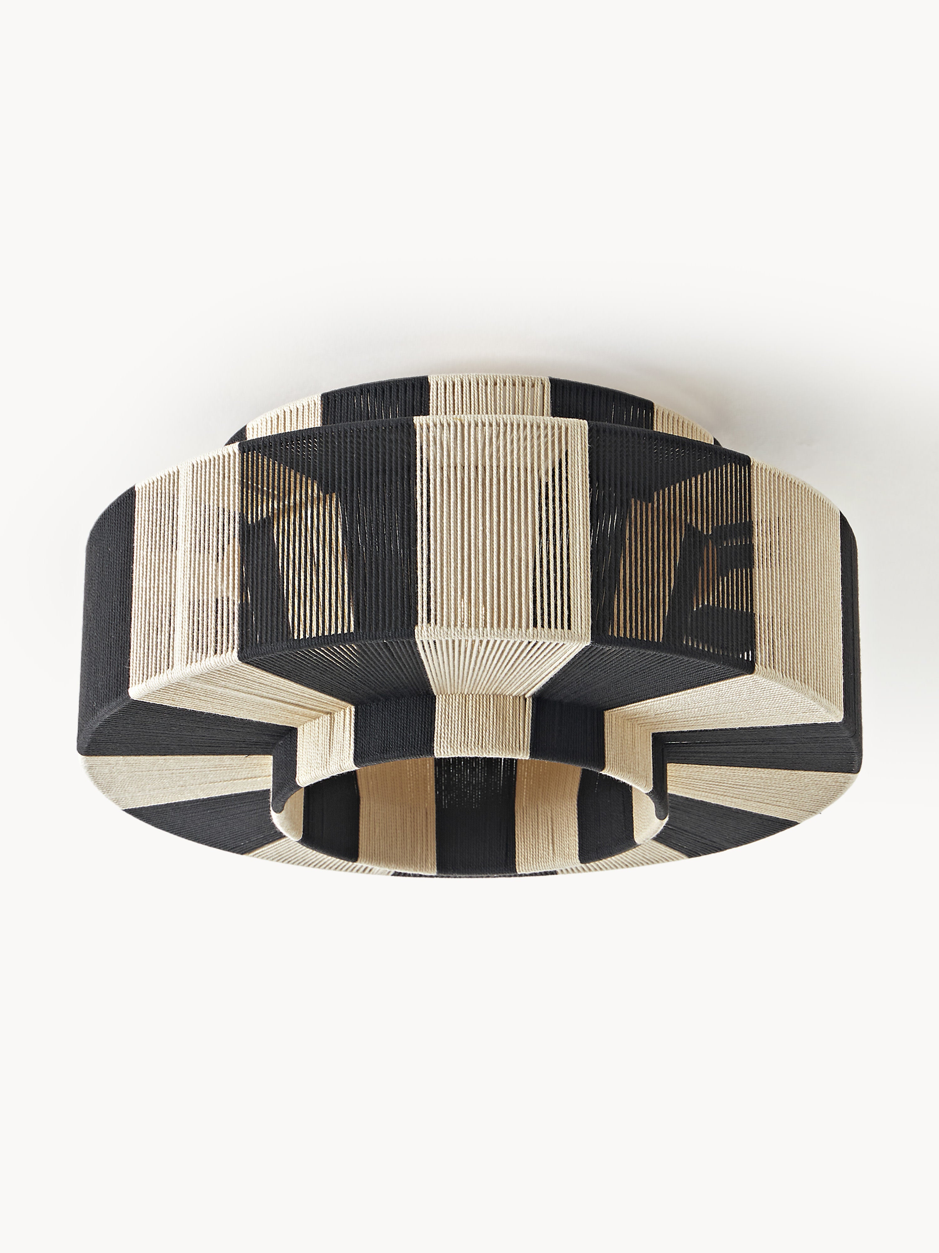 Plafonnier en fils de lin Matias - Beige clair, noir