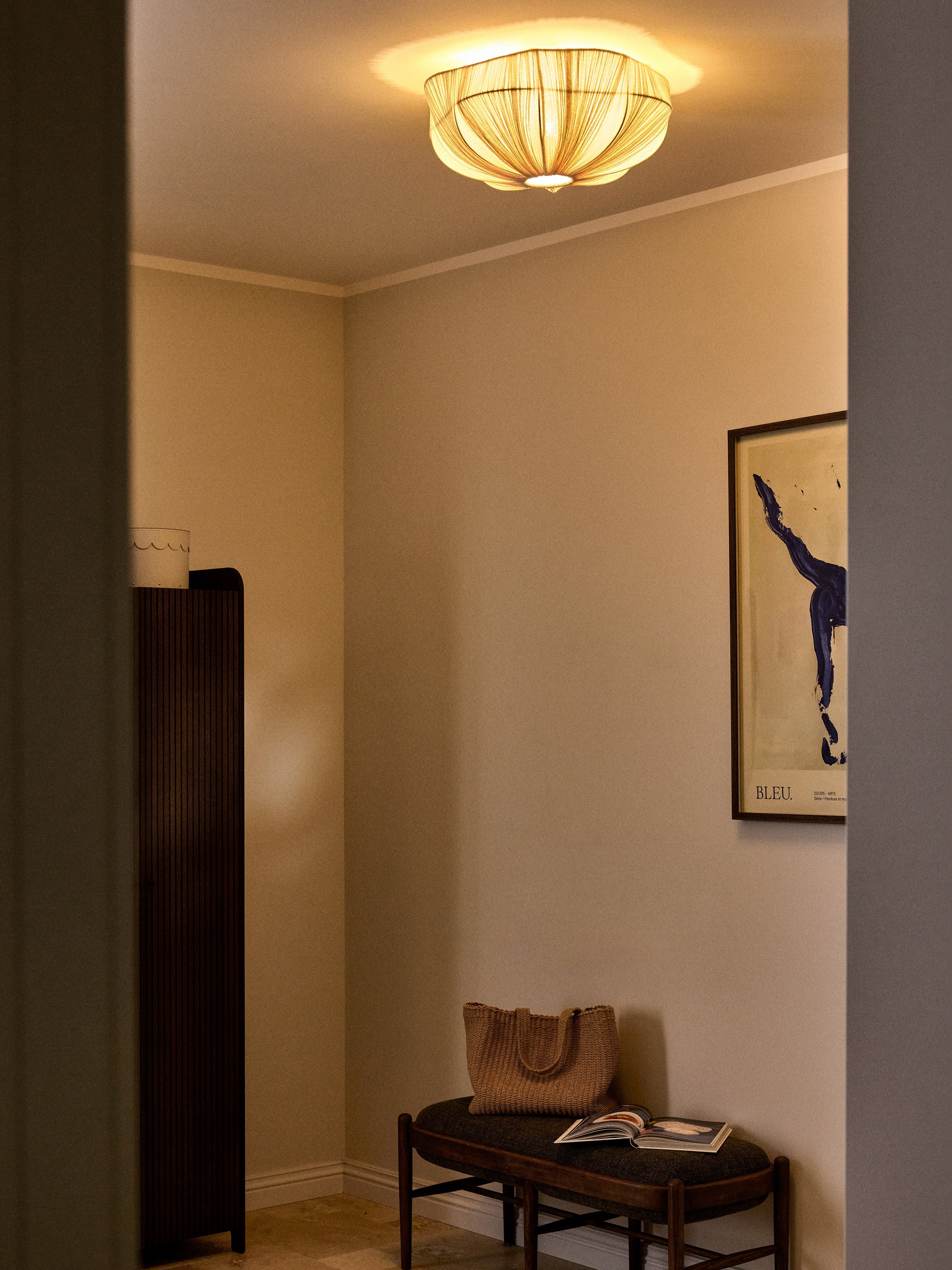 Plafonnier en lin Yul - Beige clair