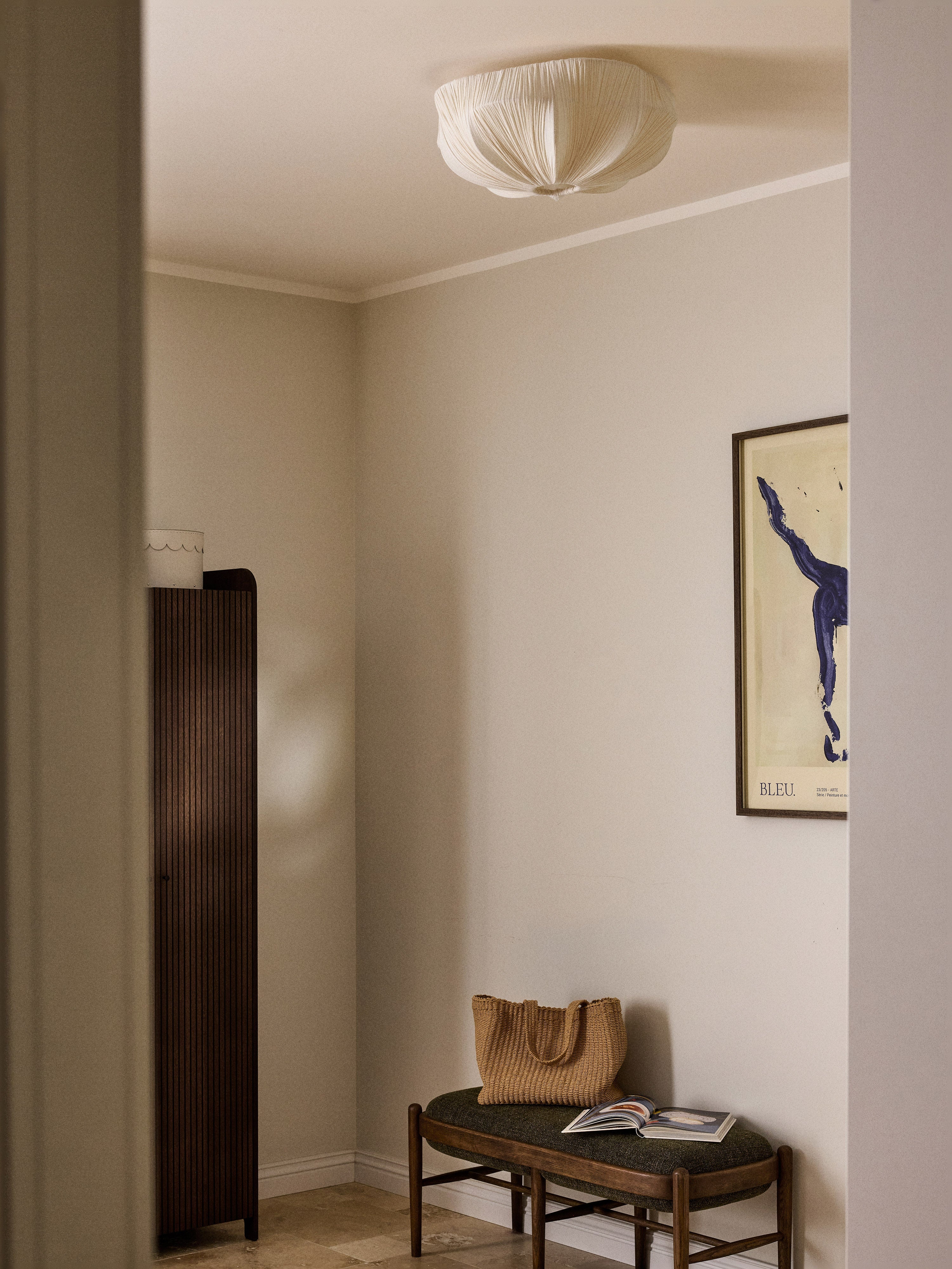 Plafonnier en lin Yul - Beige clair