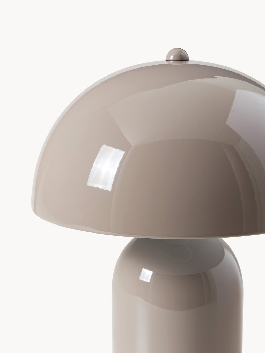 Grande lampe à poser rétro Elmo - Taupe, haute brillance