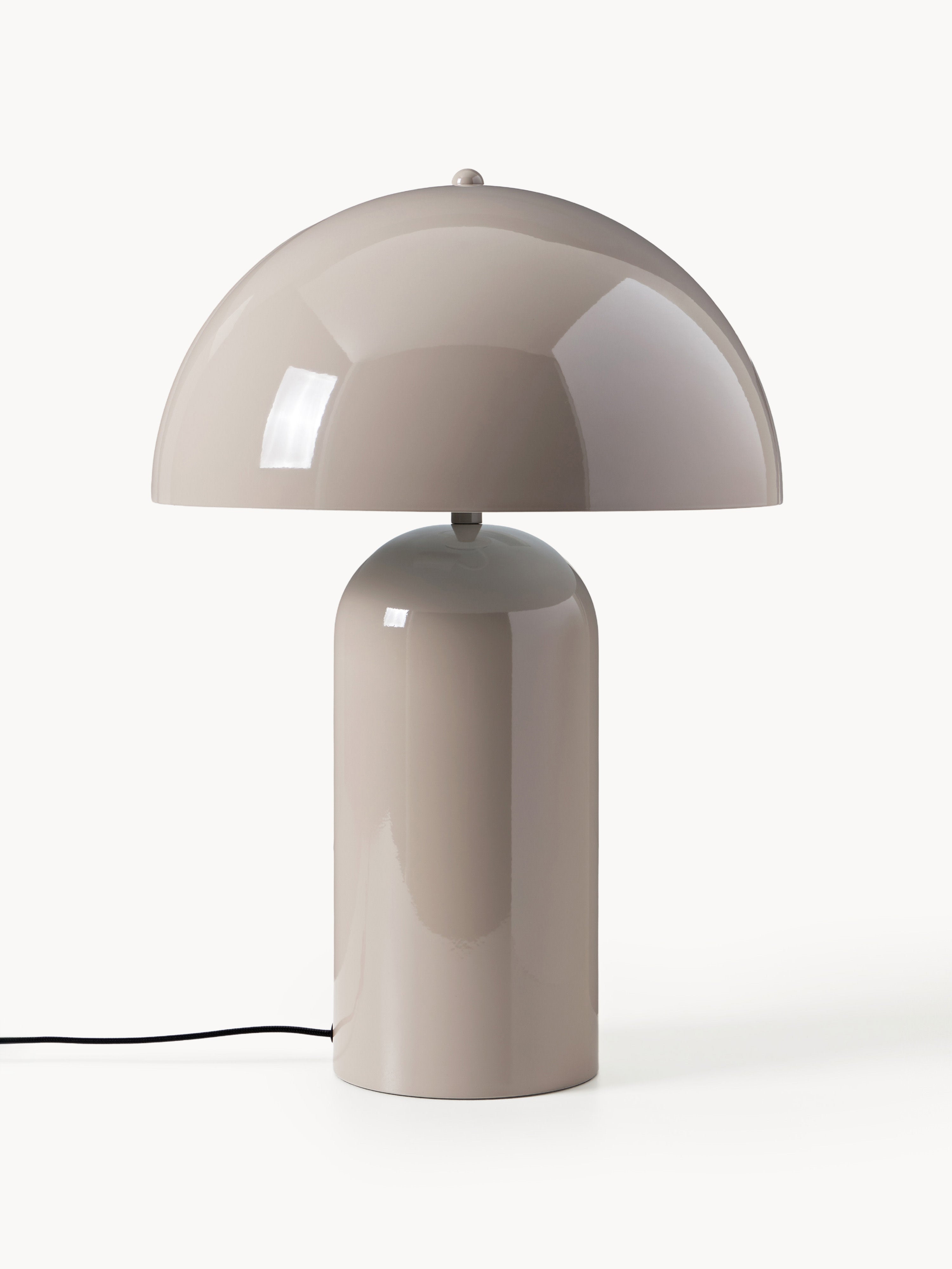 Grande lampe à poser rétro Elmo - Taupe, haute brillance