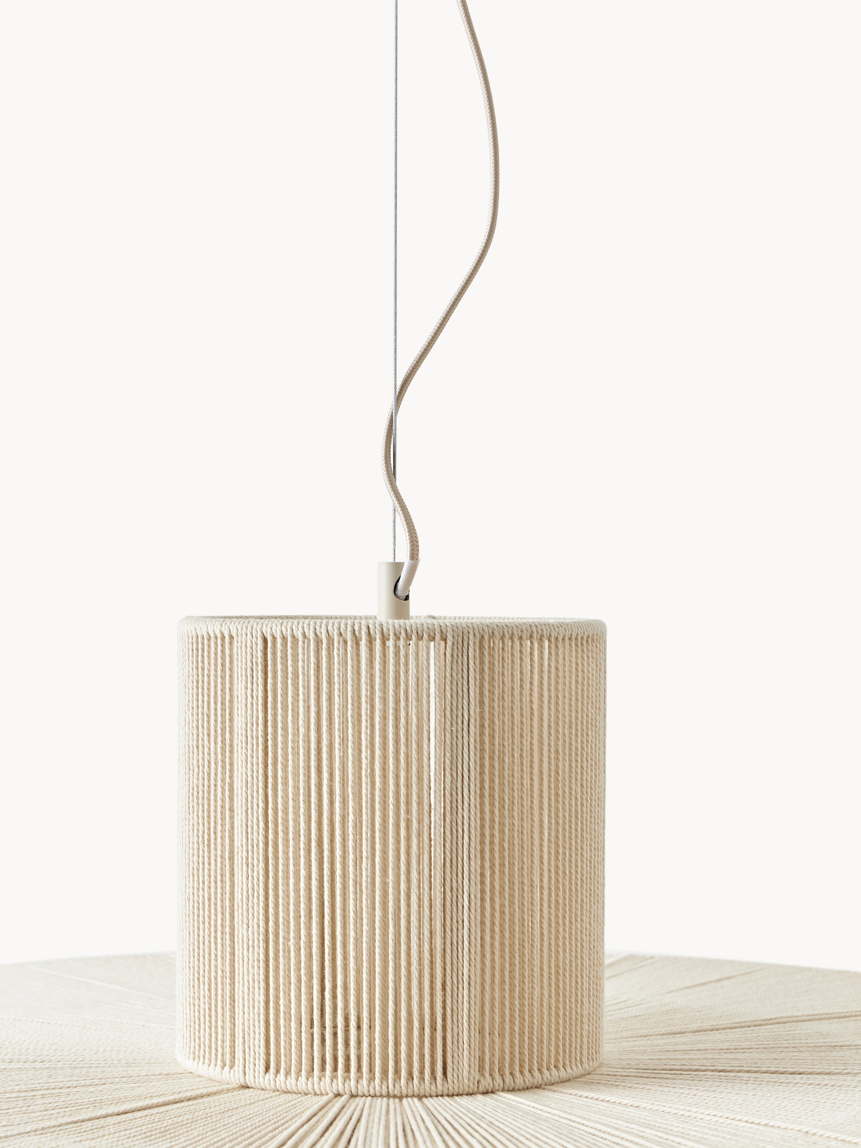 Grande suspension en fils de lin Matias - Beige clair