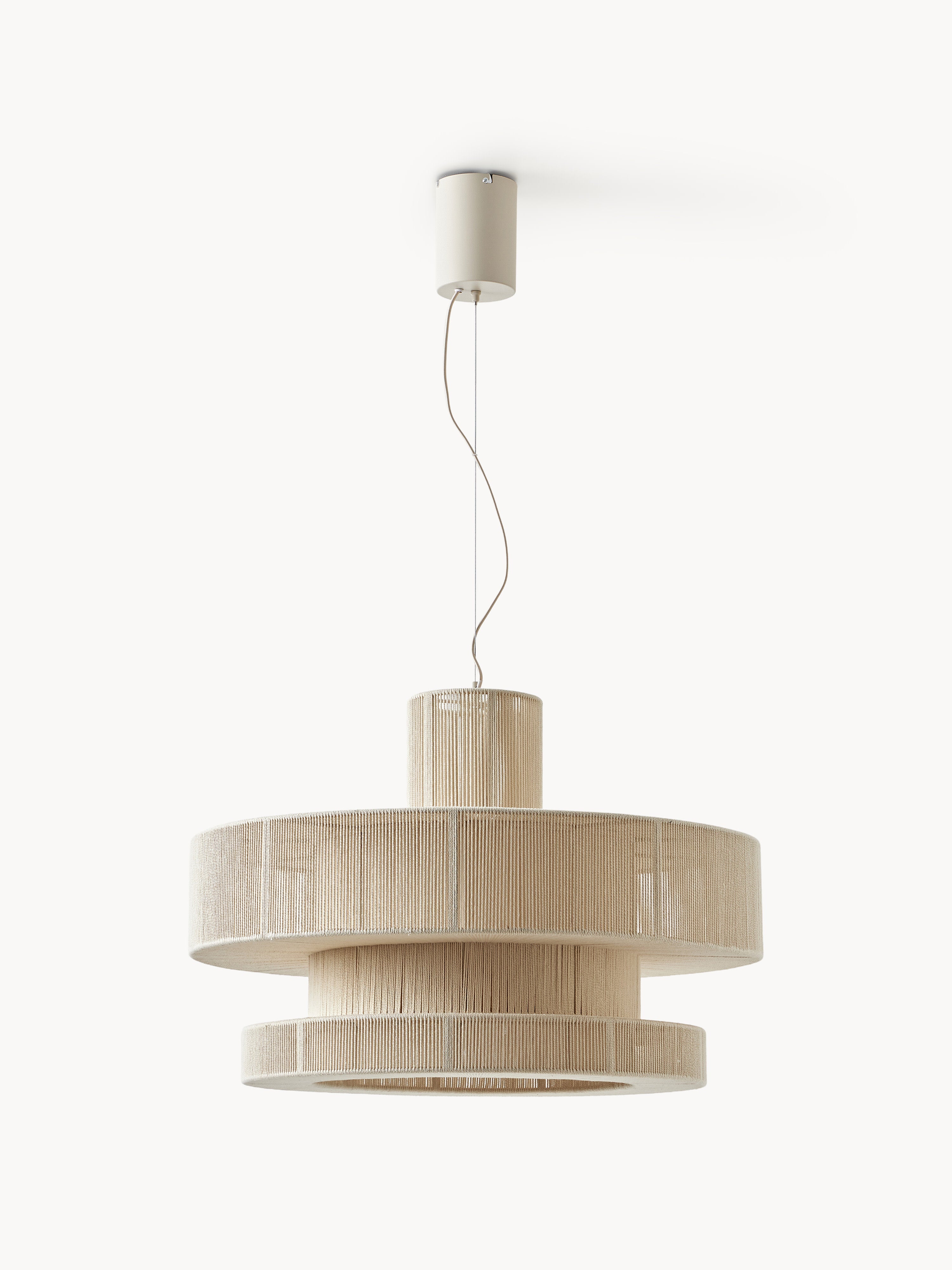 Grande suspension en fils de lin Matias - Beige clair