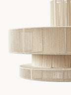 Grande suspension en fils de lin Matias - Beige clair