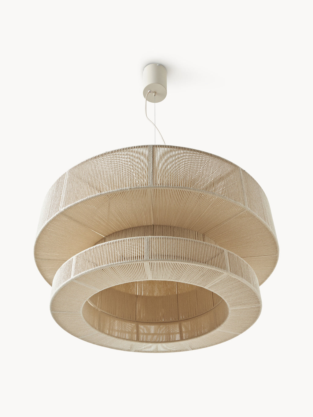 Grande suspension en fils de lin Matias - Beige clair