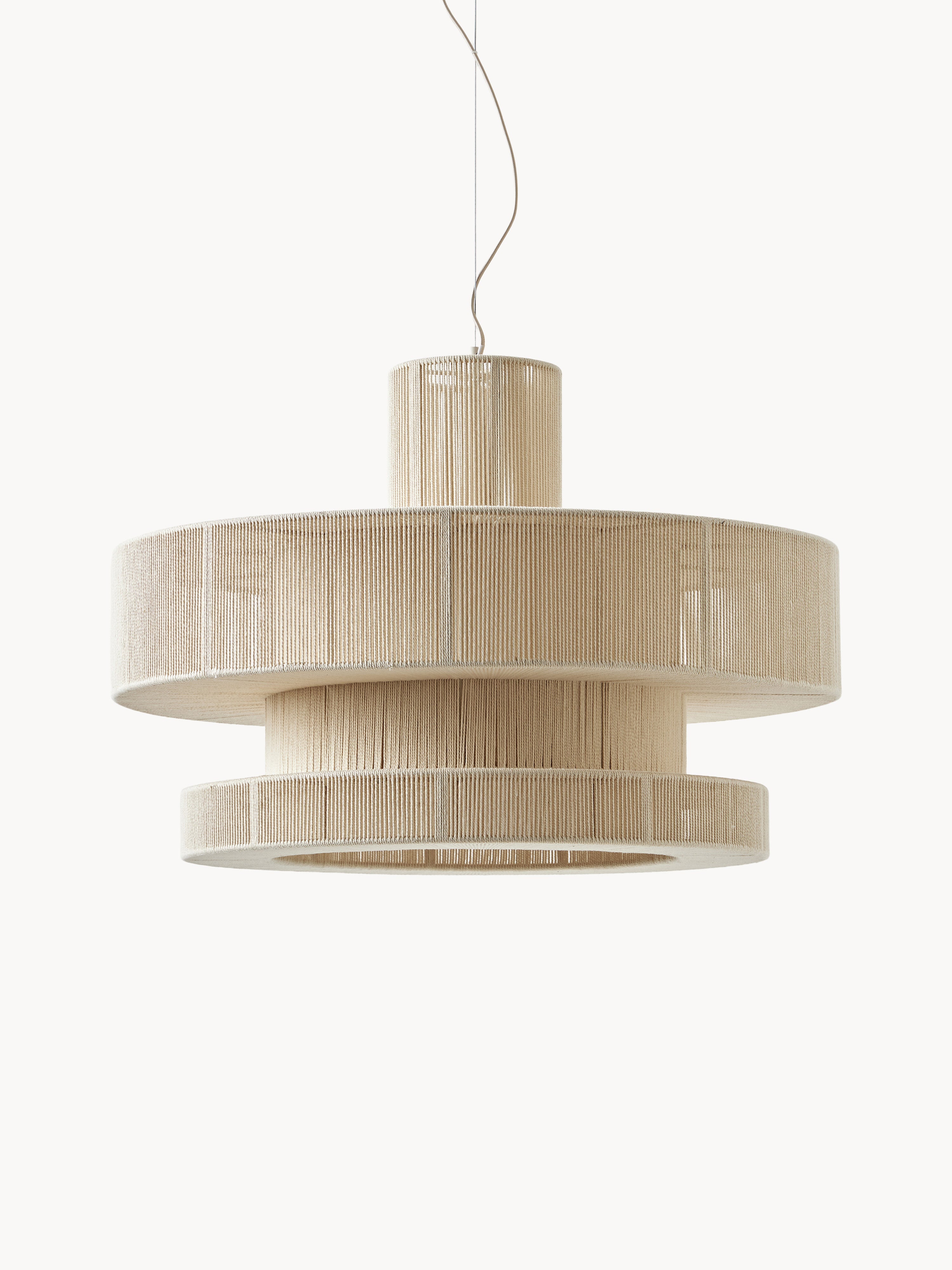 Grande suspension en fils de lin Matias - Beige clair