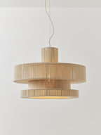 Grande suspension en fils de lin Matias - Beige clair