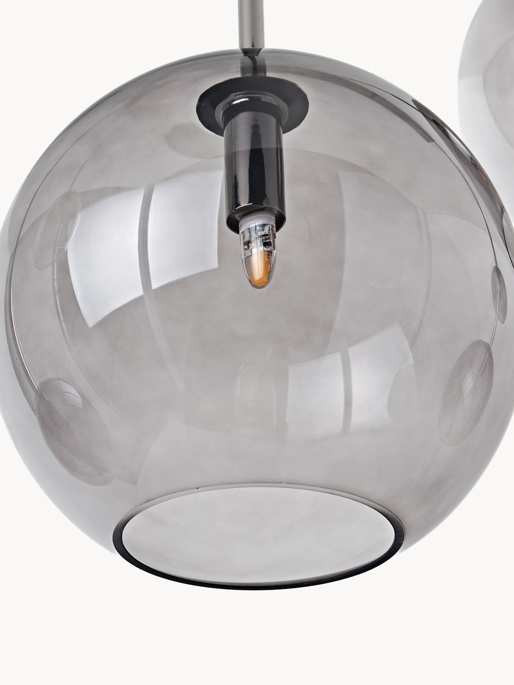 Grande suspension boule en verre Kjel - Gris, transparent