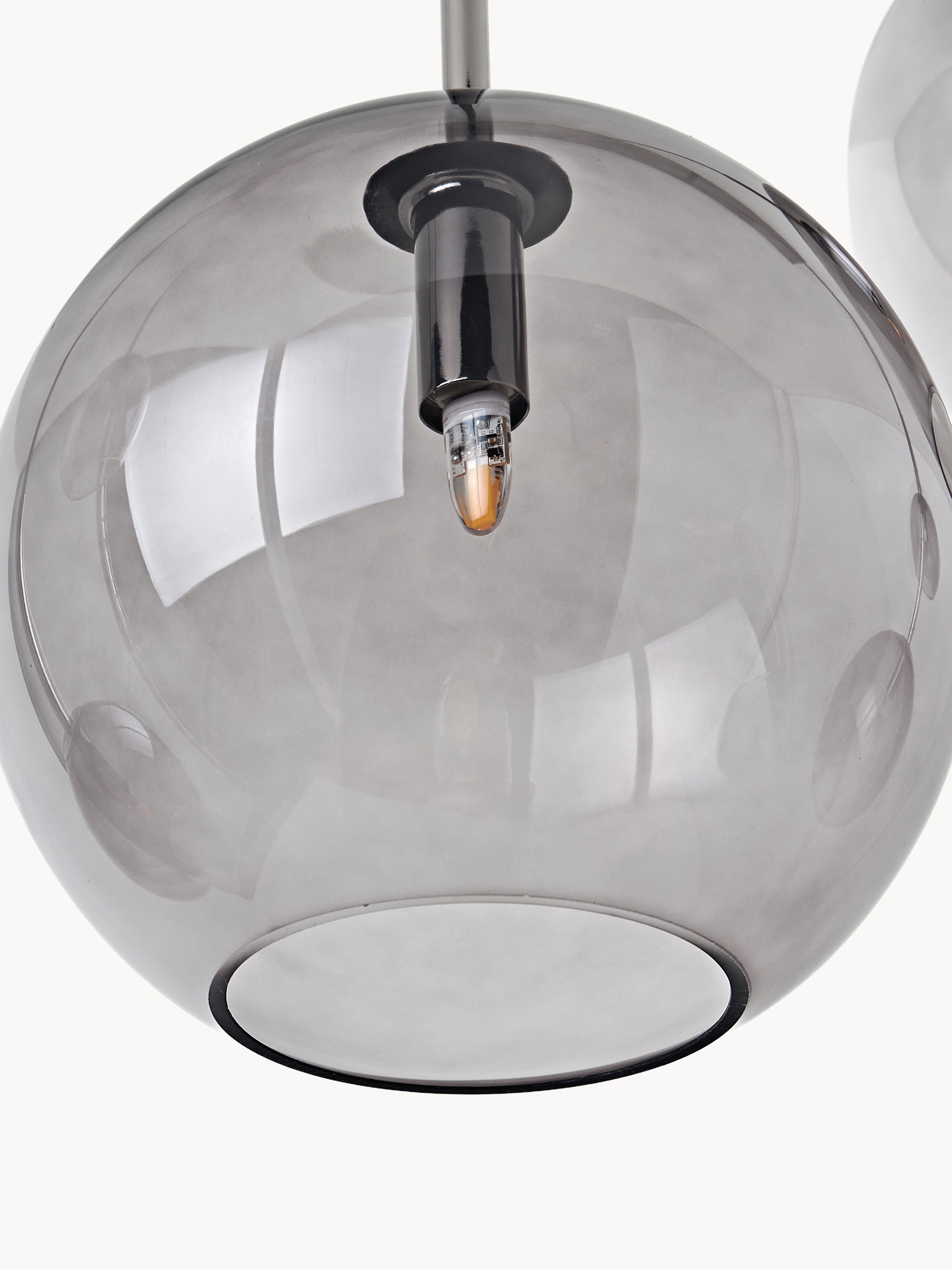 Grande suspension boule en verre Kjel - Gris, transparent