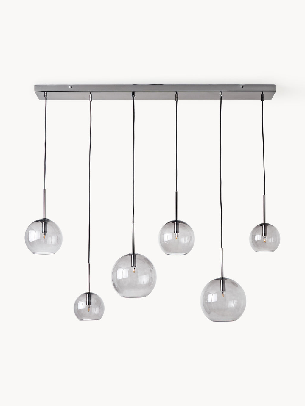 Grande suspension boule en verre Kjel - Gris, transparent