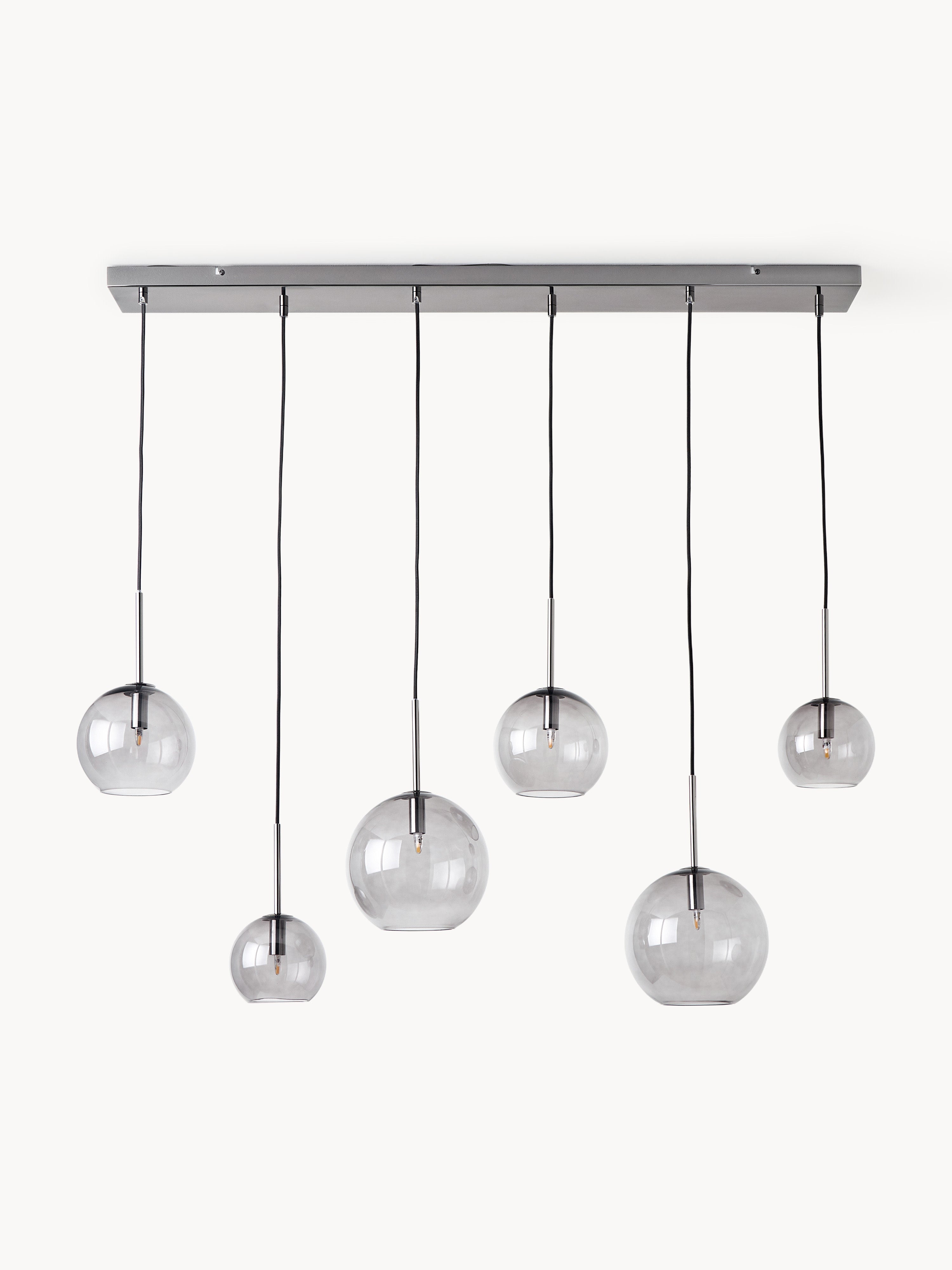 Grande suspension boule en verre Kjel - Gris, transparent