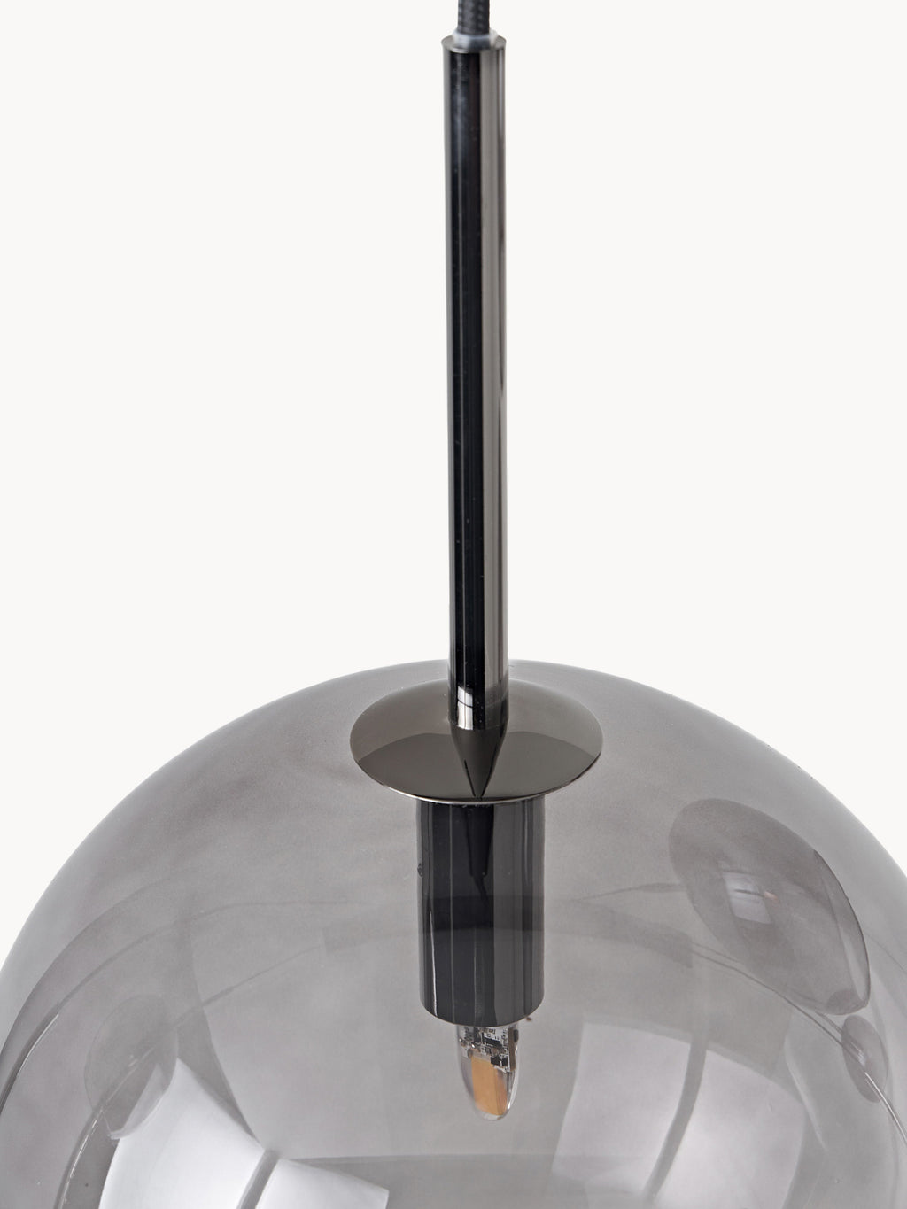 Grande suspension boule en verre Kjel - Gris, transparent